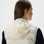 Kadın Dik Yaka Kapitone Beyaz Yelek