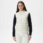 Kadın Dik Yaka Kapitone Beyaz Yelek