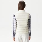 Kadın Dik Yaka Kapitone Beyaz Yelek