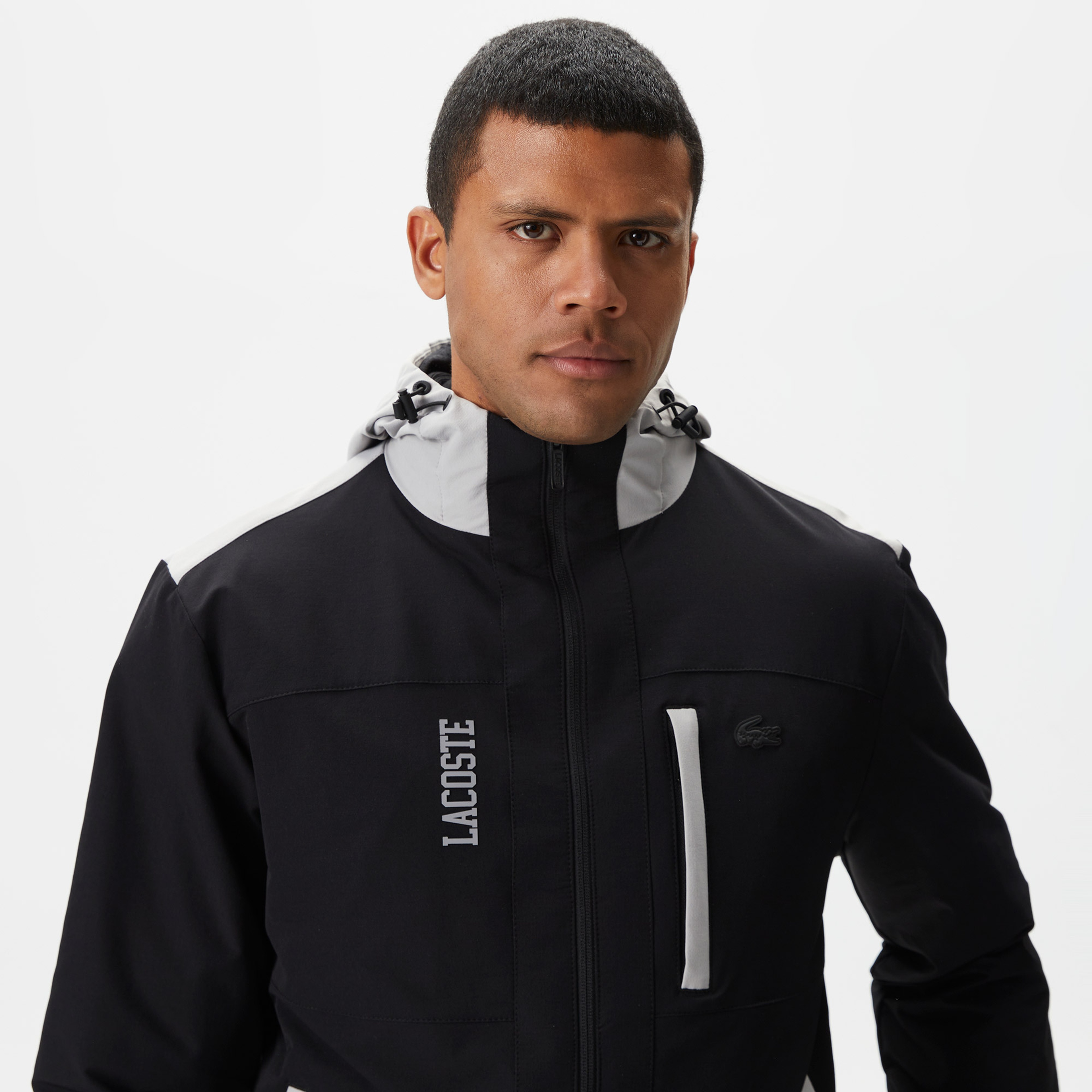 Erkek Kapüşonlu Siyah Mont