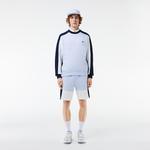 Erkek Classic Fit Bisiklet Yaka Renk Bloklu Mavi Sweatshirt