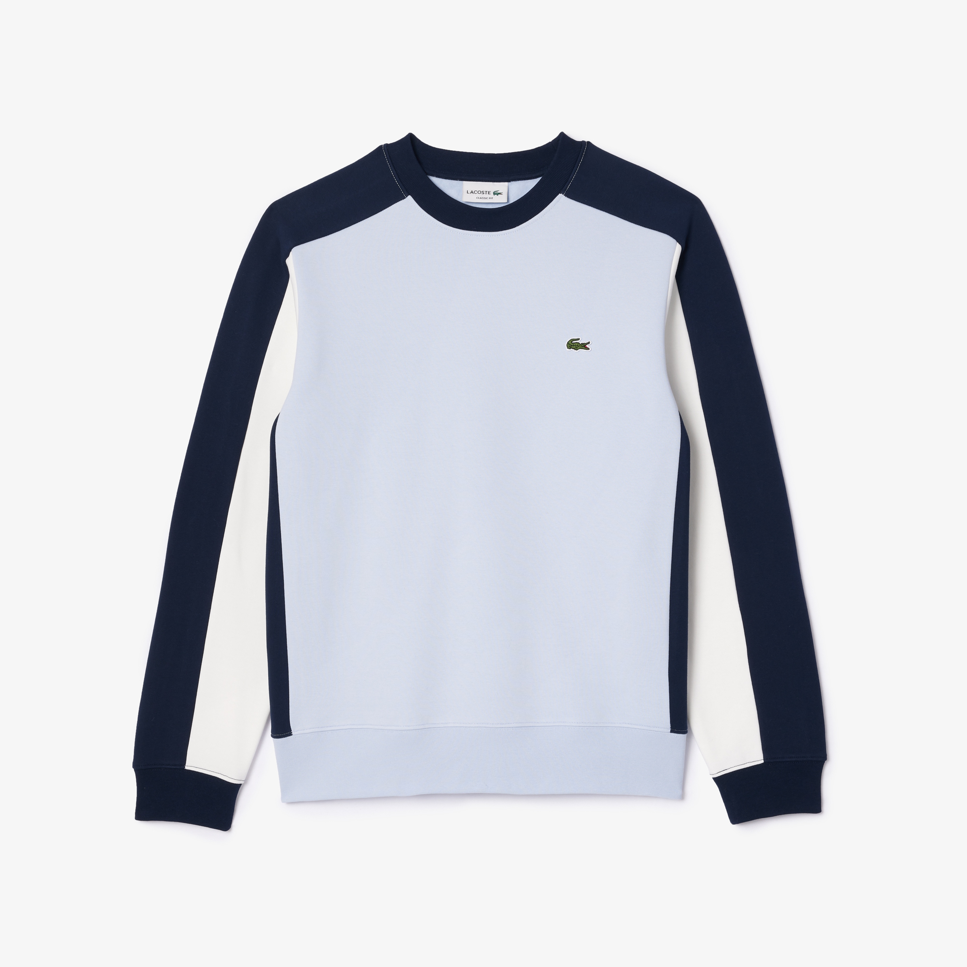 Erkek Classic Fit Bisiklet Yaka Renk Bloklu Mavi Sweatshirt