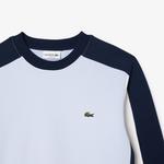 Erkek Classic Fit Bisiklet Yaka Renk Bloklu Mavi Sweatshirt