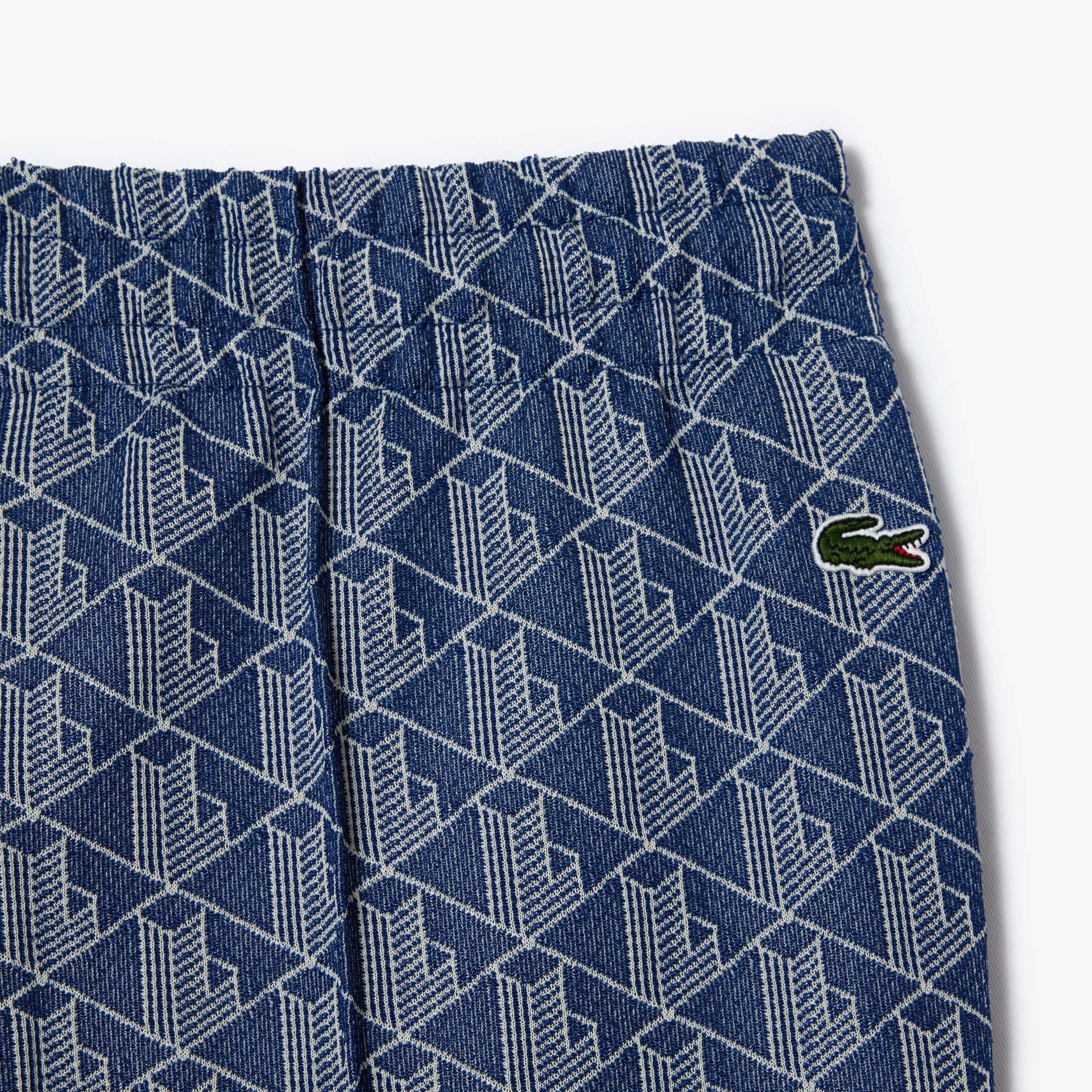 Kadın Straight Fit Monogram Mavi Eşofman Altı