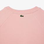 Kadın Bisiklet Yaka Baskılı Pembe Sweatshirt