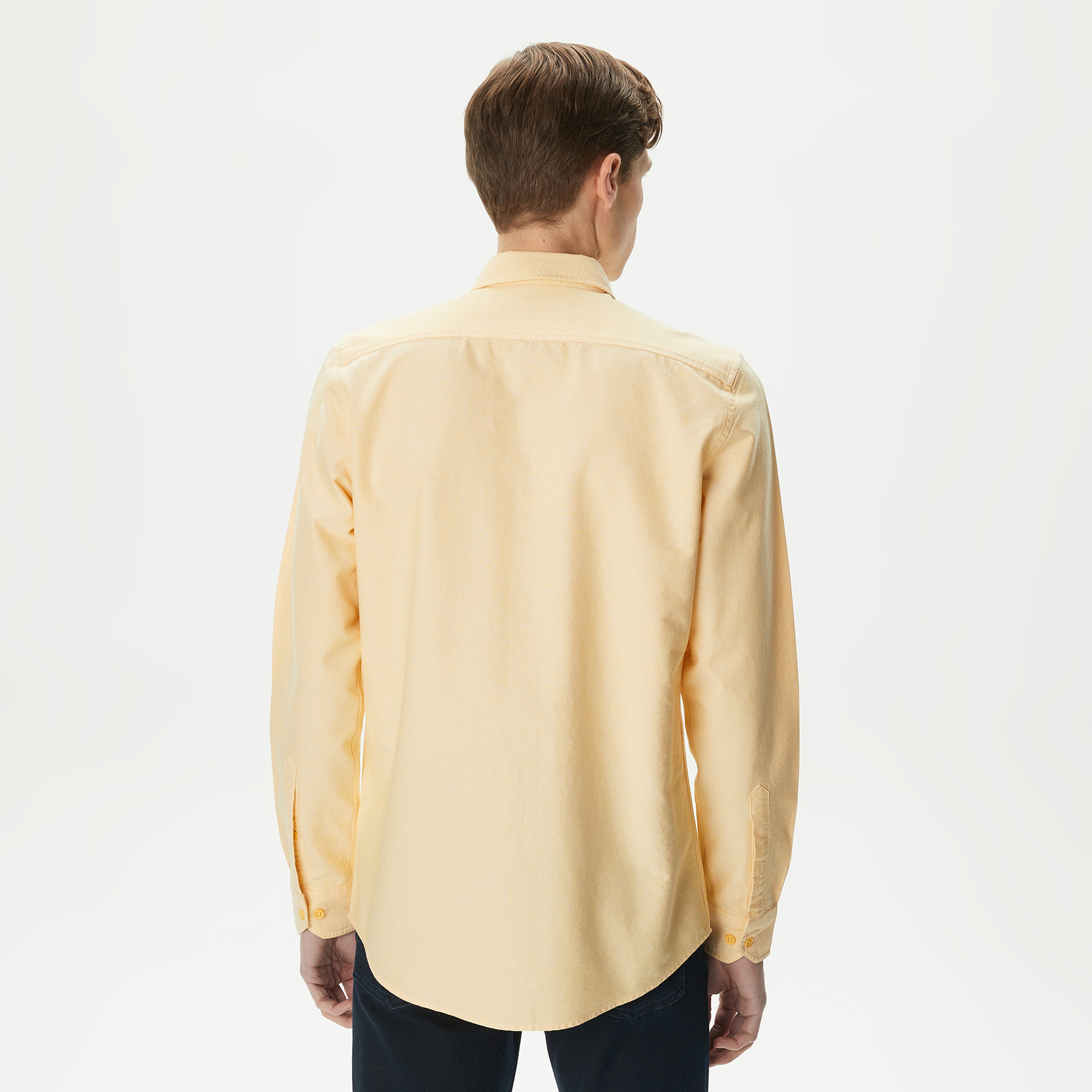 Erkek Slim Fit Sarı Gömlek