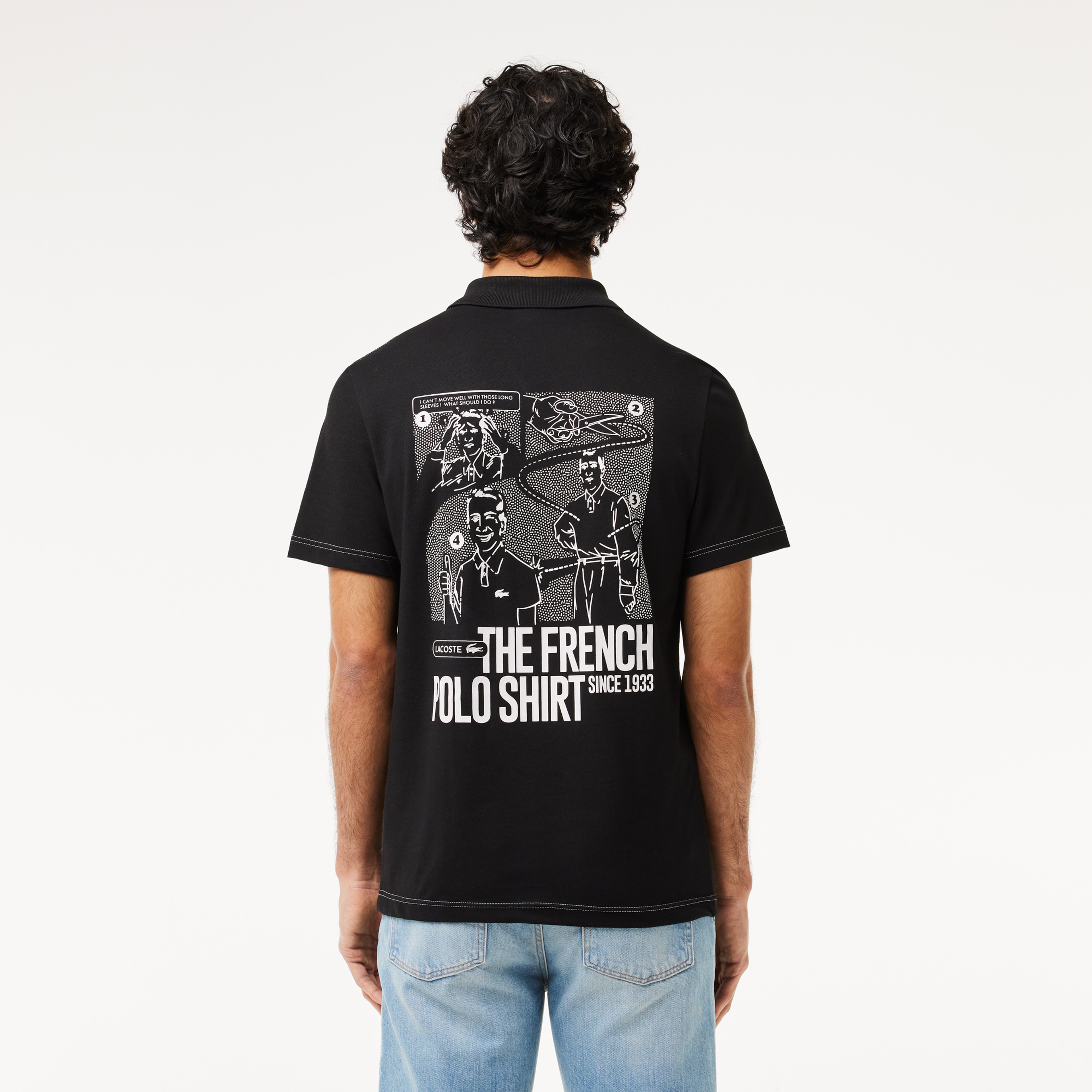 Erkek Regular Fit Baskılı Siyah Polo