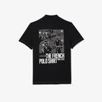 Erkek Regular Fit Baskılı Siyah Polo