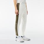 Erkek Tapered Fit Renk Bloklu Krem Eşofman Altı