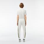 Erkek Tapered Fit Renk Bloklu Krem Eşofman Altı