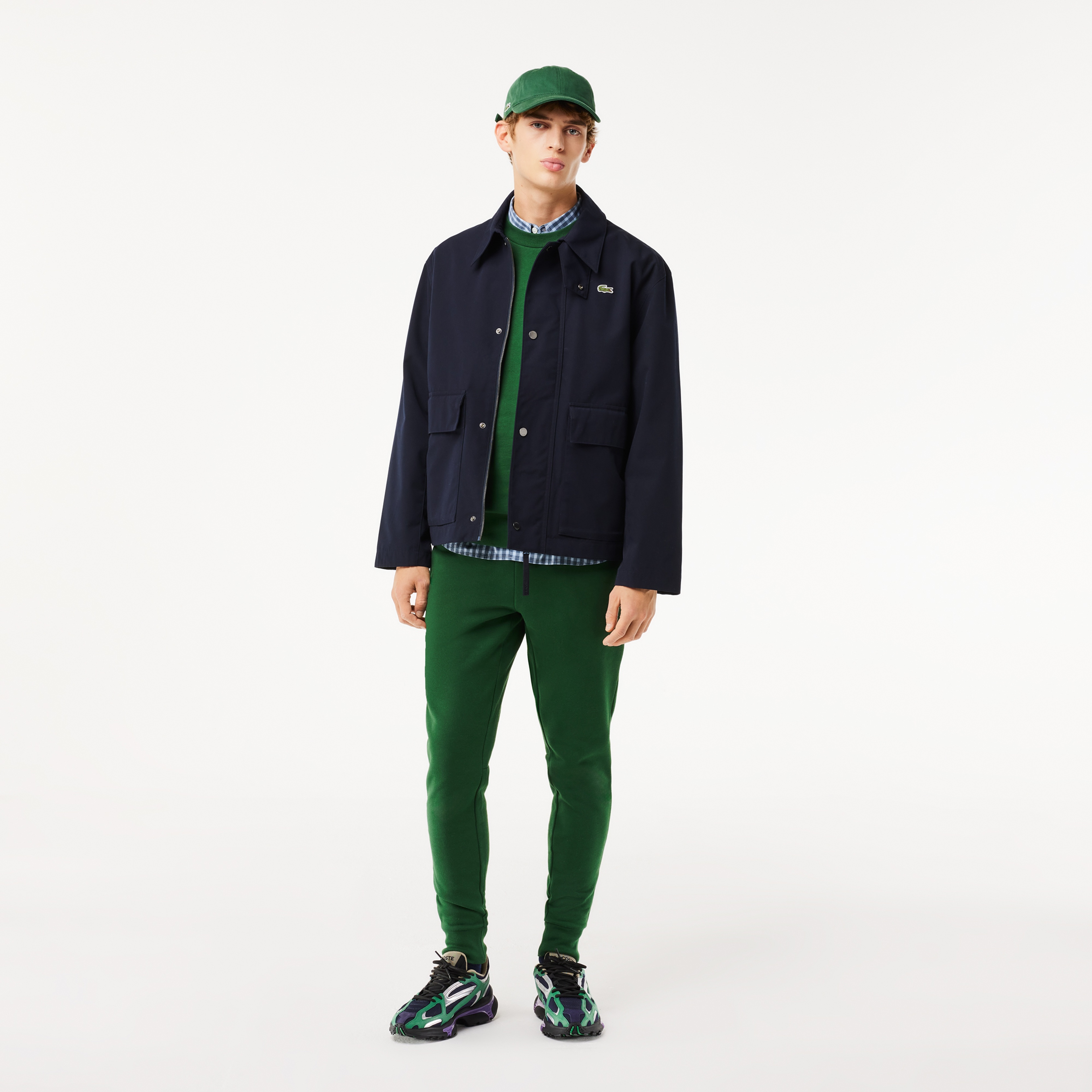 Erkek Classic Fit Bisiklet Yaka Organik Pamuk Koyu Yeşil Sweatshirt