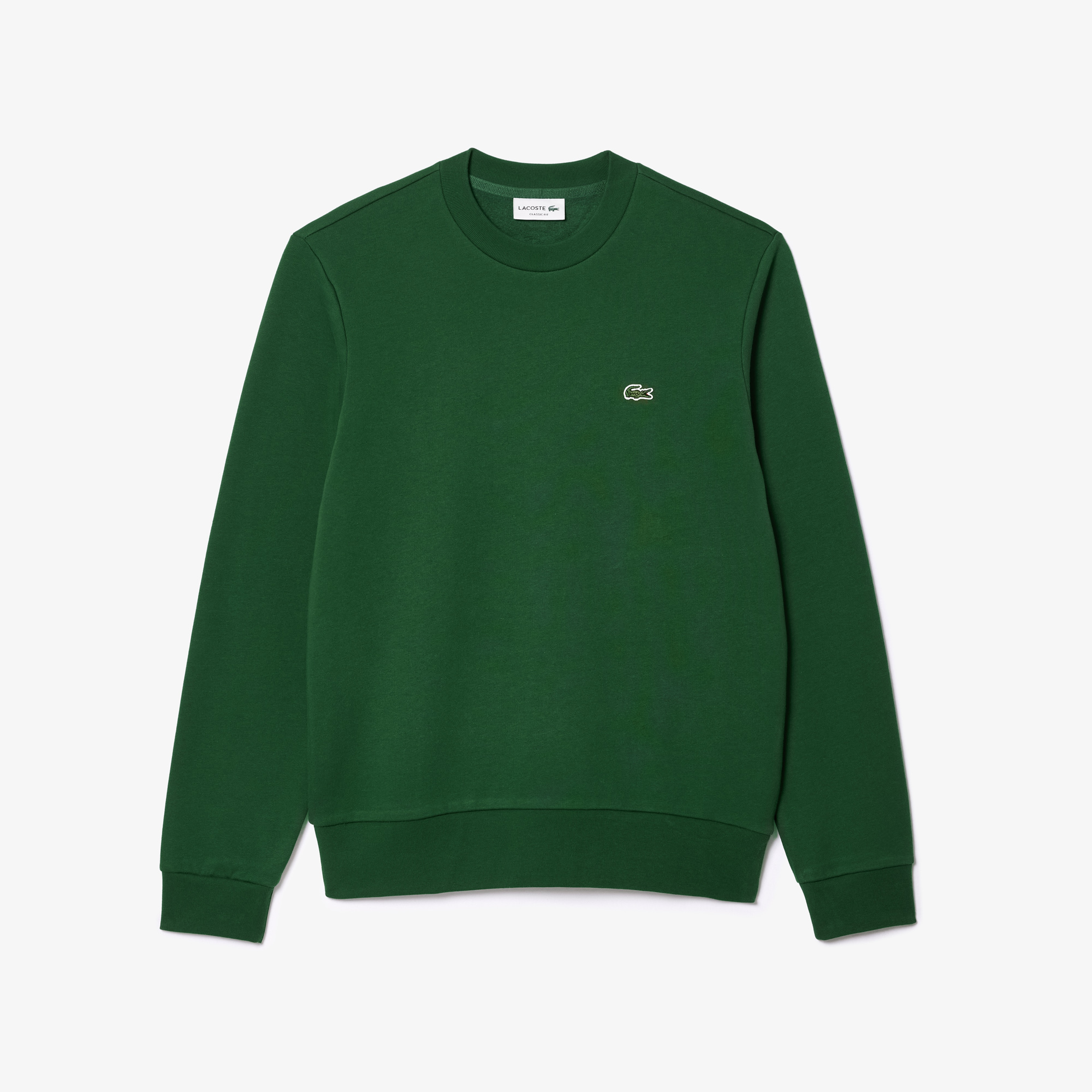 Erkek Classic Fit Bisiklet Yaka Organik Pamuk Koyu Yeşil Sweatshirt
