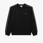 Erkek Classic Fit Bisiklet Yaka Baskılı Siyah Sweatshirt