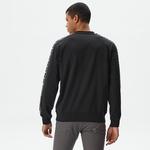 Erkek Classic Fit Bisiklet Yaka Baskılı Siyah Sweatshirt
