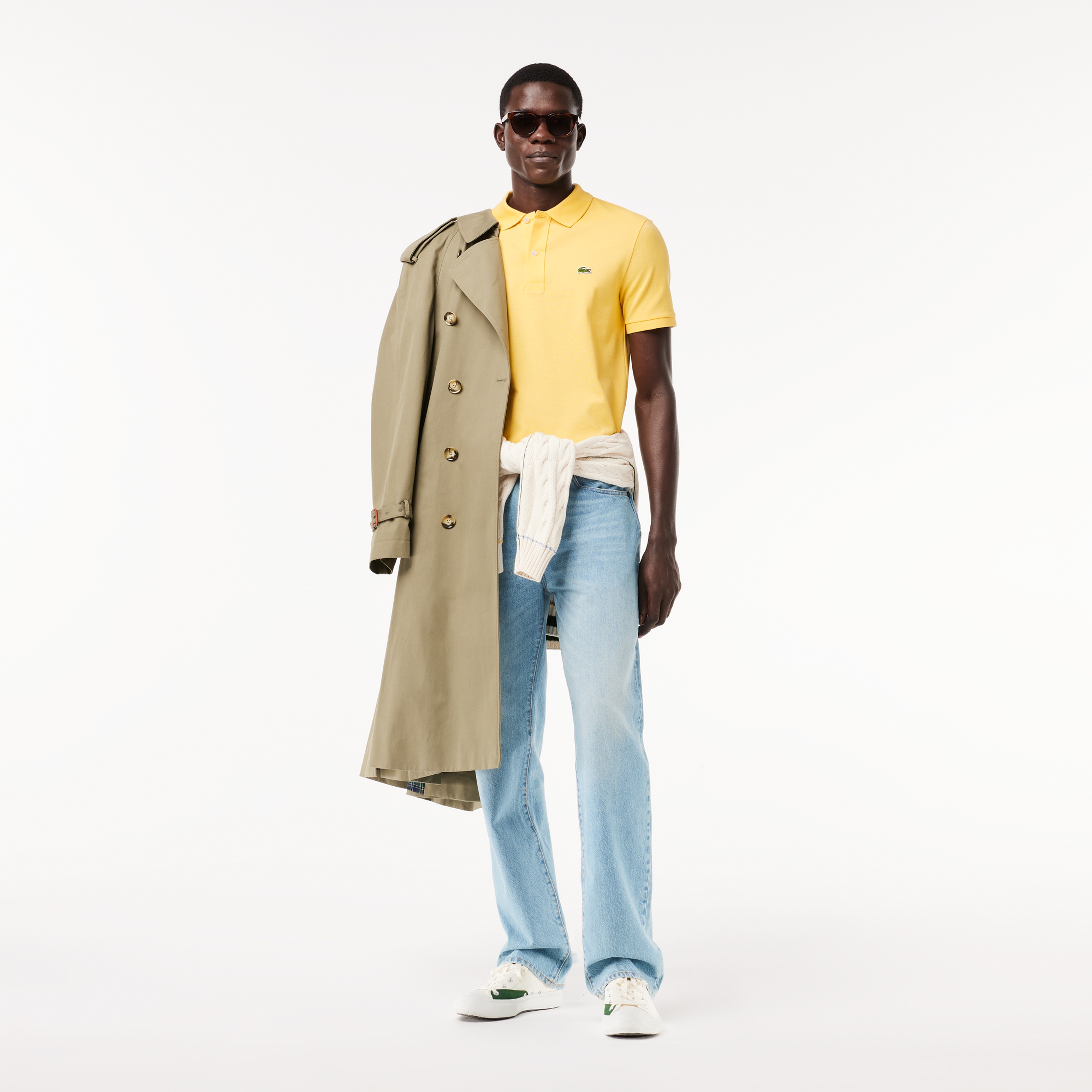 L.12.12 Erkek Slim Fit Sarı Polo