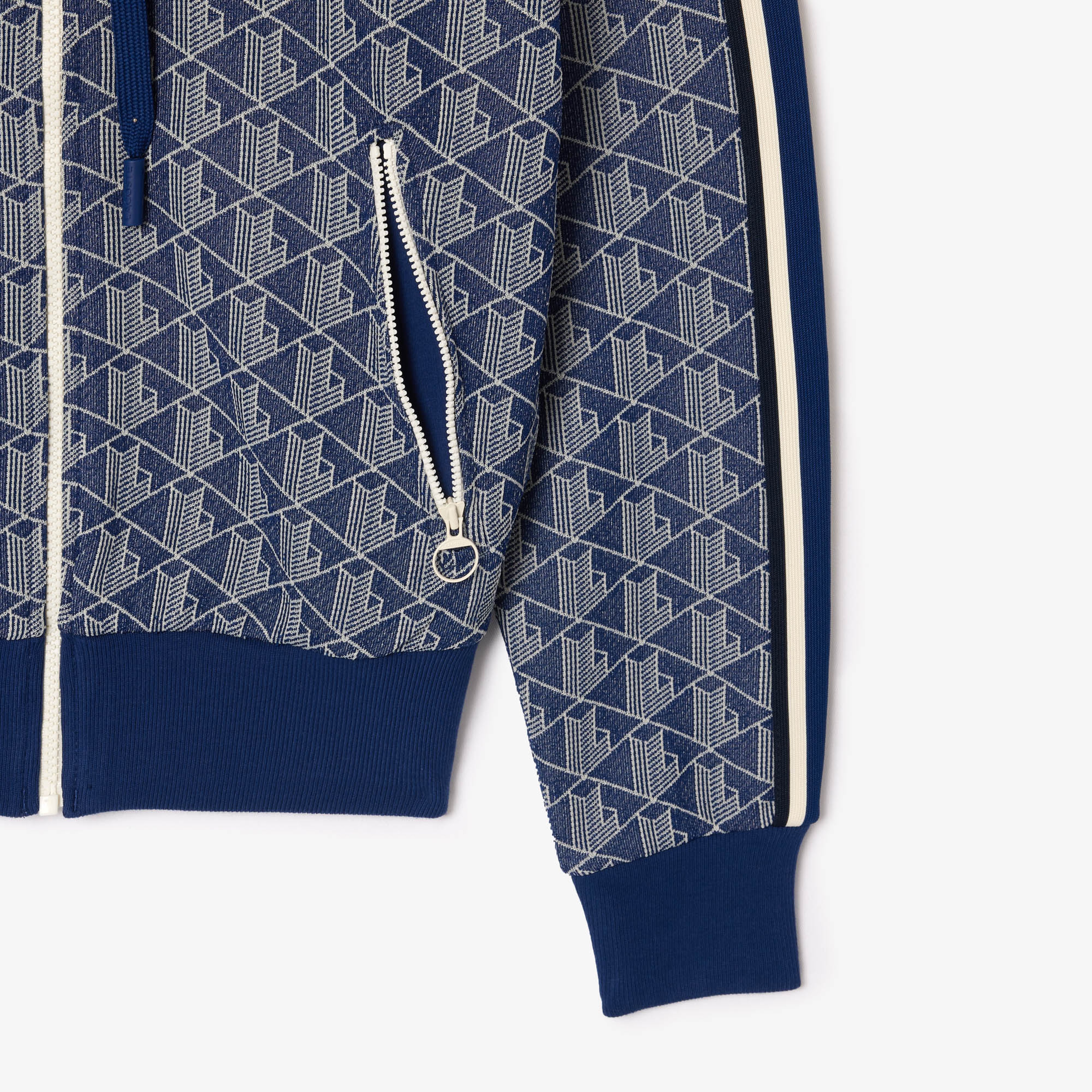 Kadın Regular Fit Kapüşonlu Monogram Mavi Sweatshirt