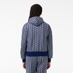 Kadın Regular Fit Kapüşonlu Monogram Mavi Sweatshirt