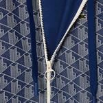 Kadın Regular Fit Kapüşonlu Monogram Mavi Sweatshirt