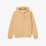 Erkek Classic Fit Fermuarlı Bej Sweatshirt