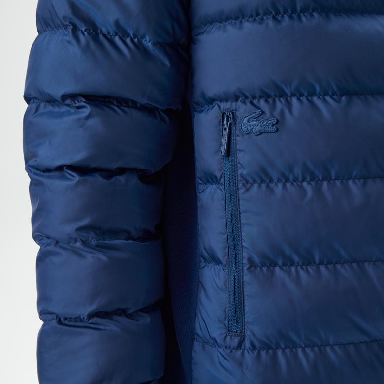 Erkek Hakim Yaka Kapitone Lacivert Mont