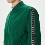 Erkek Baskılı Yeşil Bomber Ceket