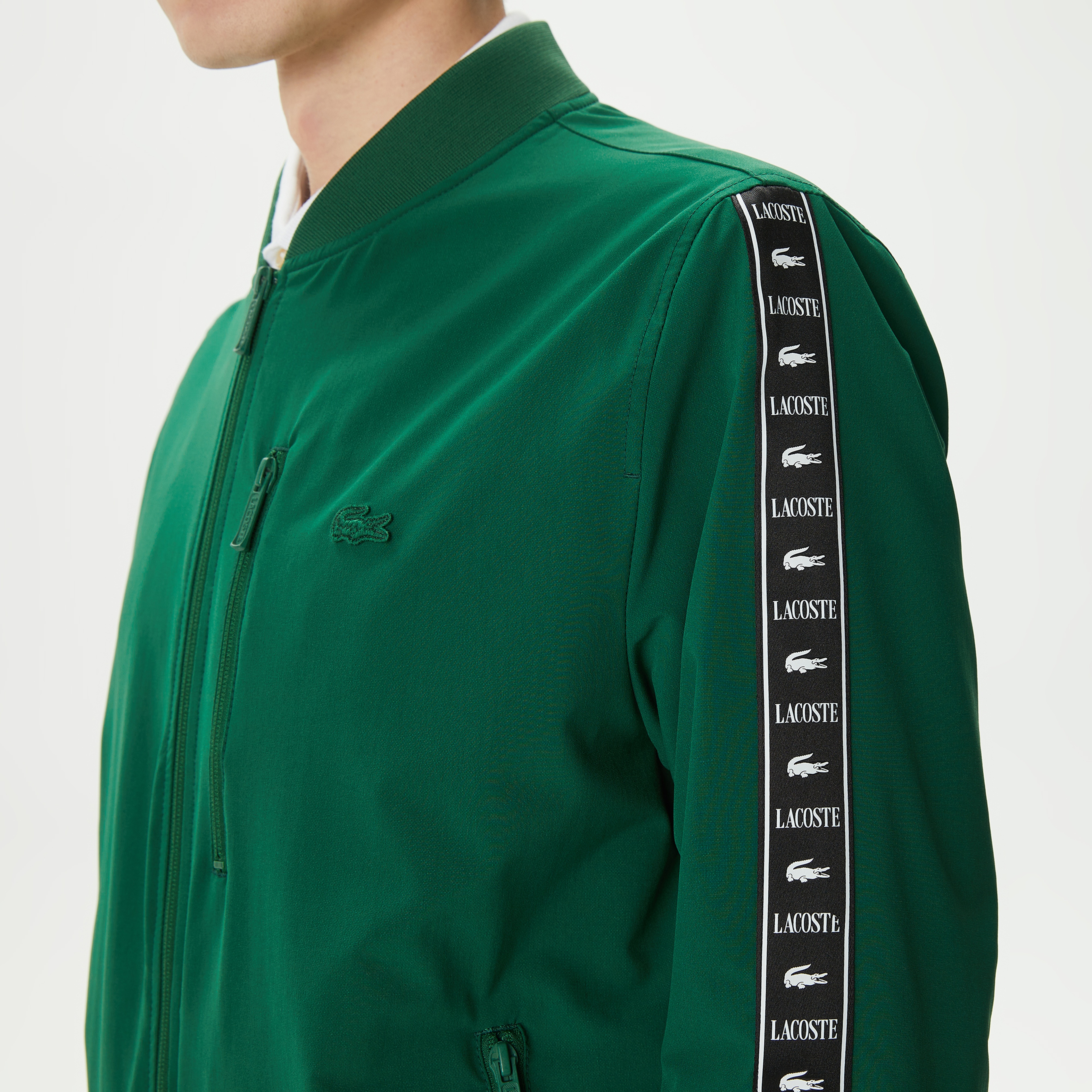 Erkek Baskılı Yeşil Bomber Ceket