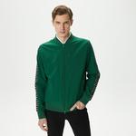 Erkek Baskılı Yeşil Bomber Ceket