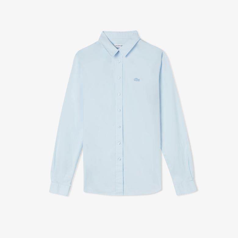 Kadın Slim Fit Mavi Gömlek