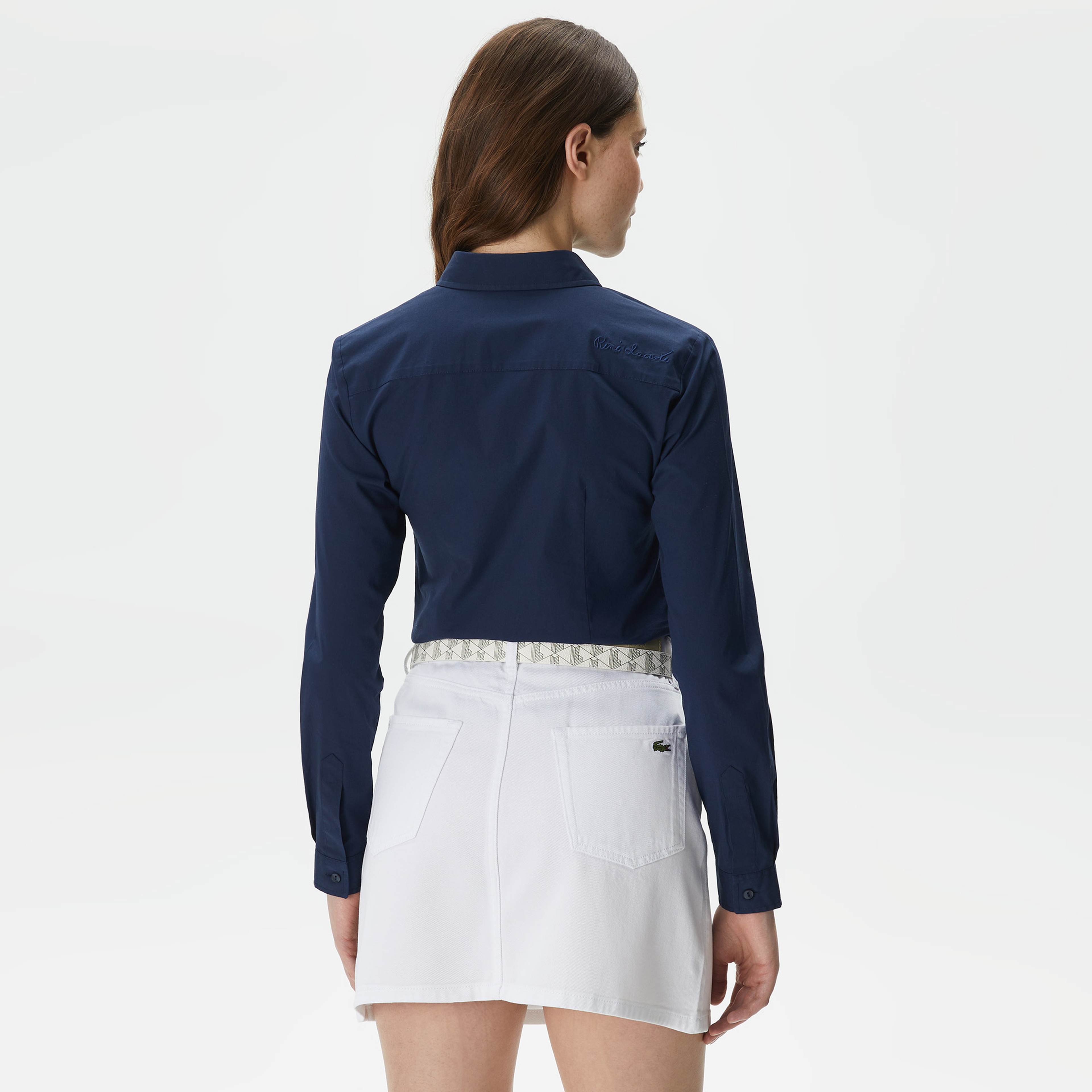 Kadın Slim Fit Lacivert Gömlek