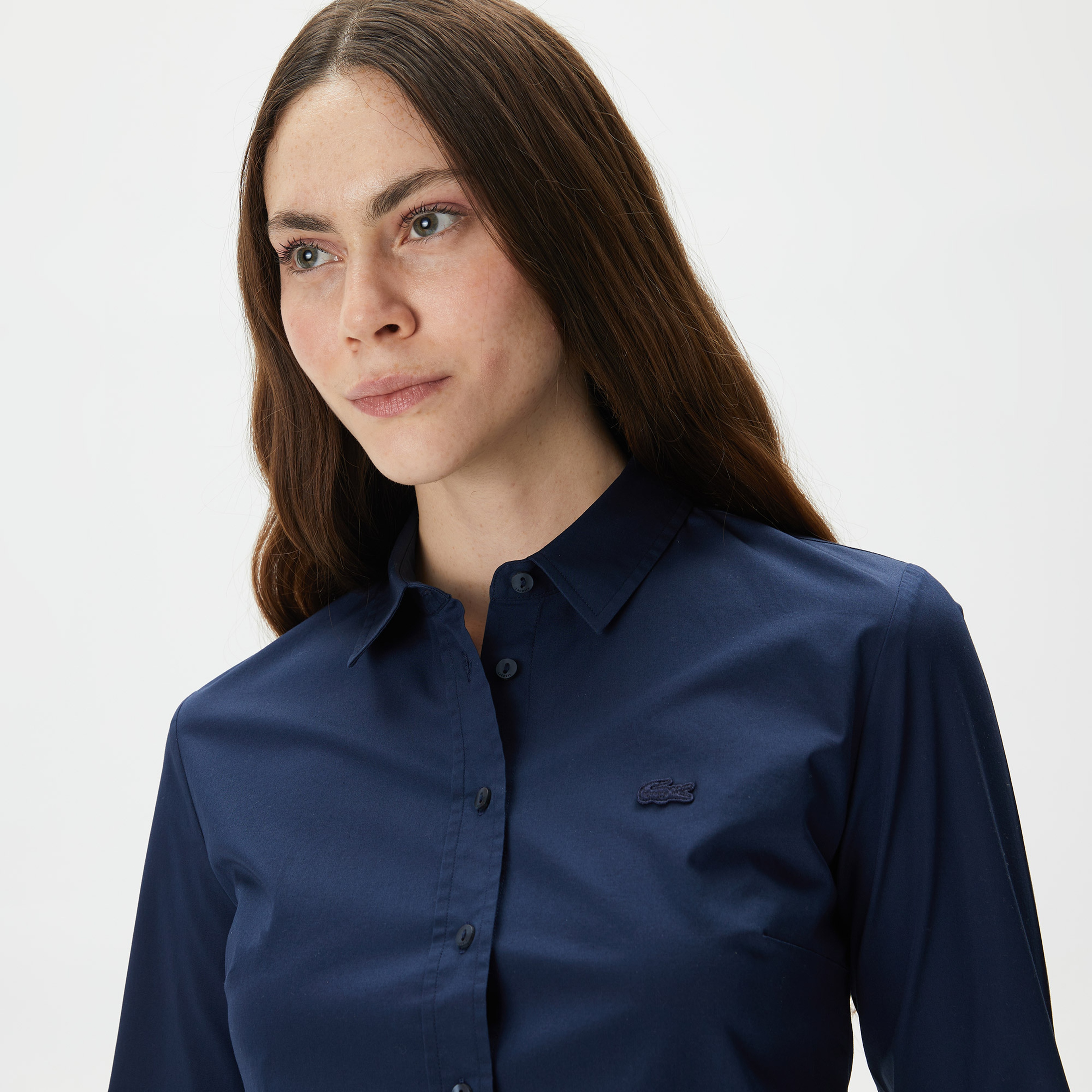 Kadın Slim Fit Lacivert Gömlek