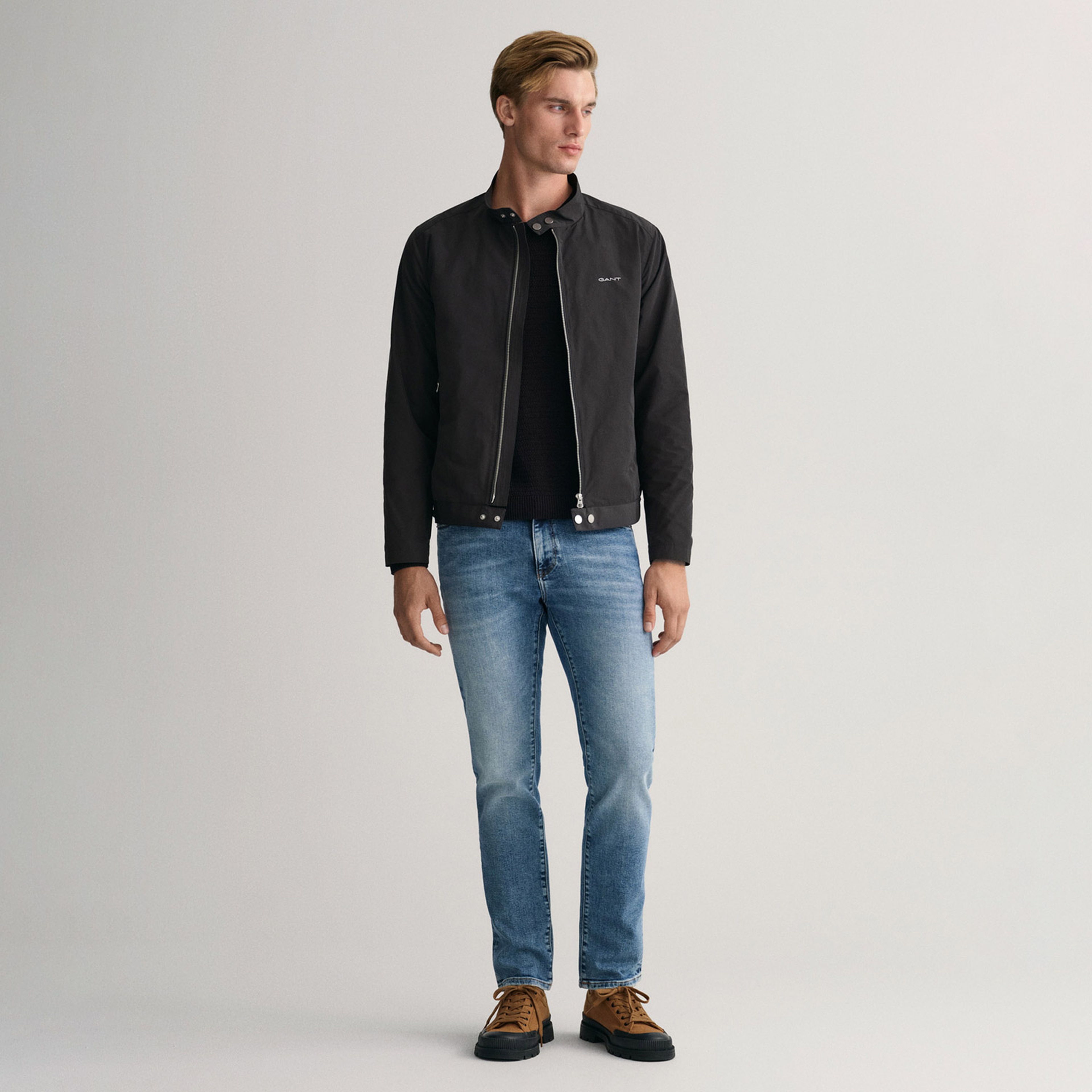 GANT Erkek Siyah Regular Fit Fermuarlı Ceket