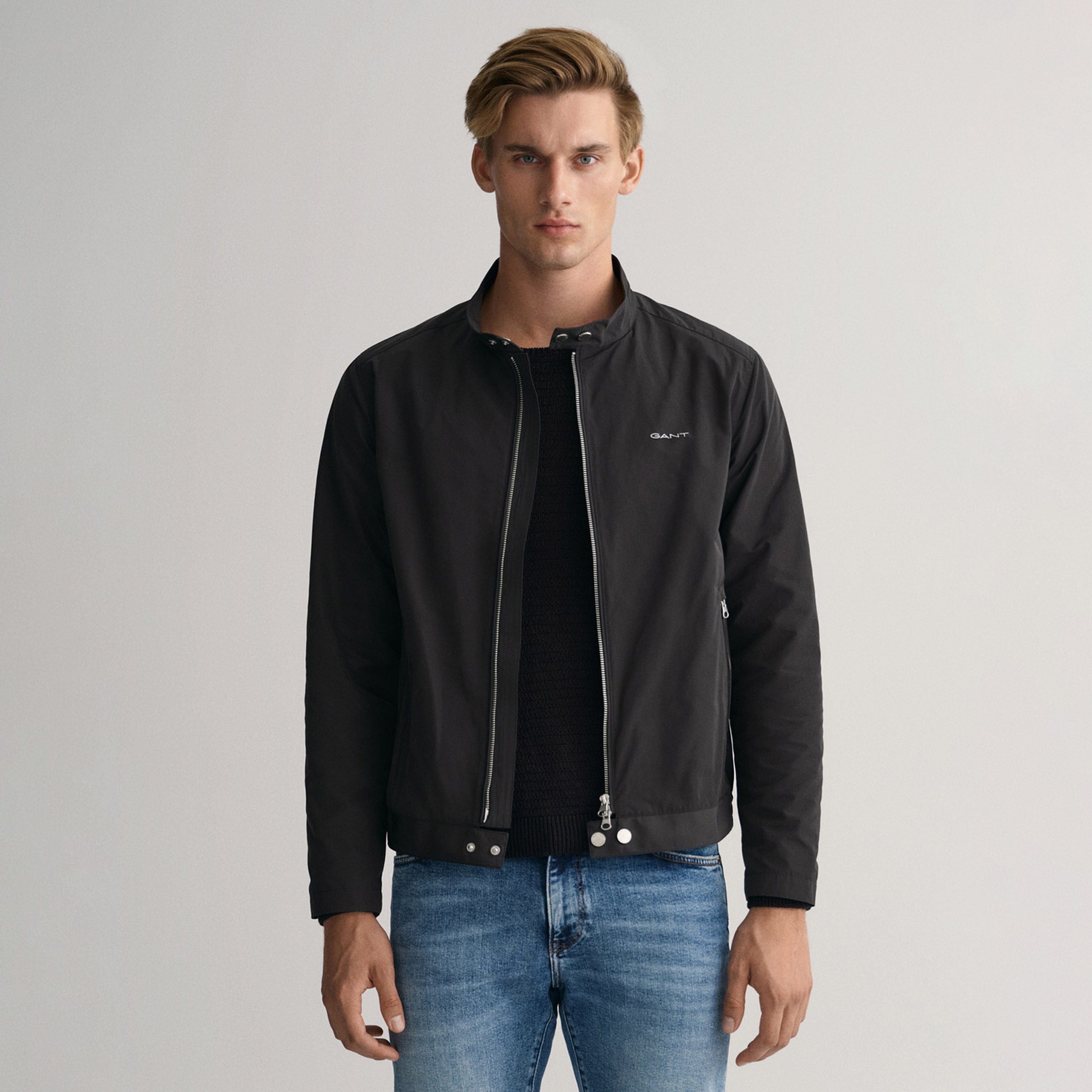 GANT Erkek Siyah Regular Fit Fermuarlı Ceket