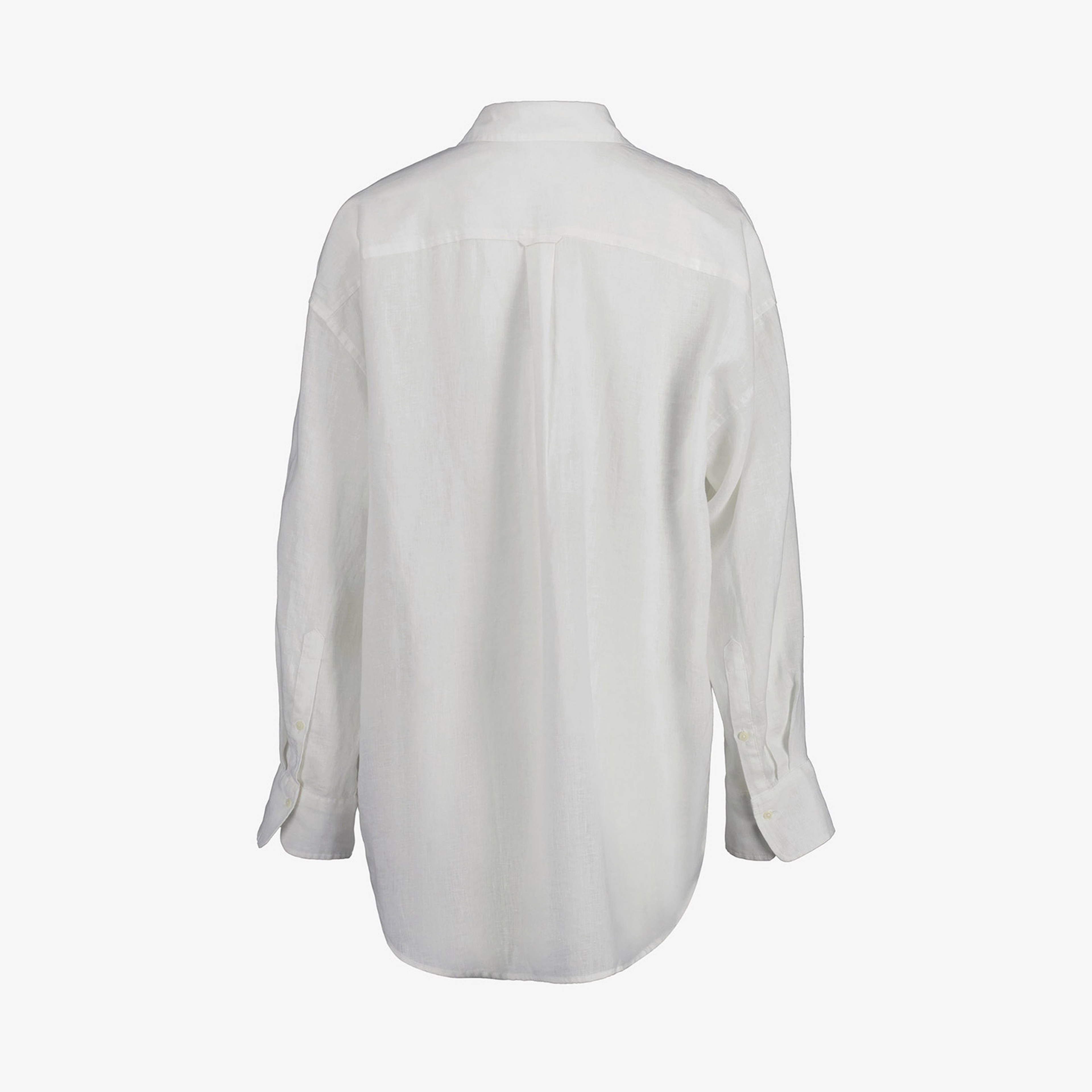 GANT Kadın Beyaz Oversize Fit Klasik Yaka Keten Gömlek