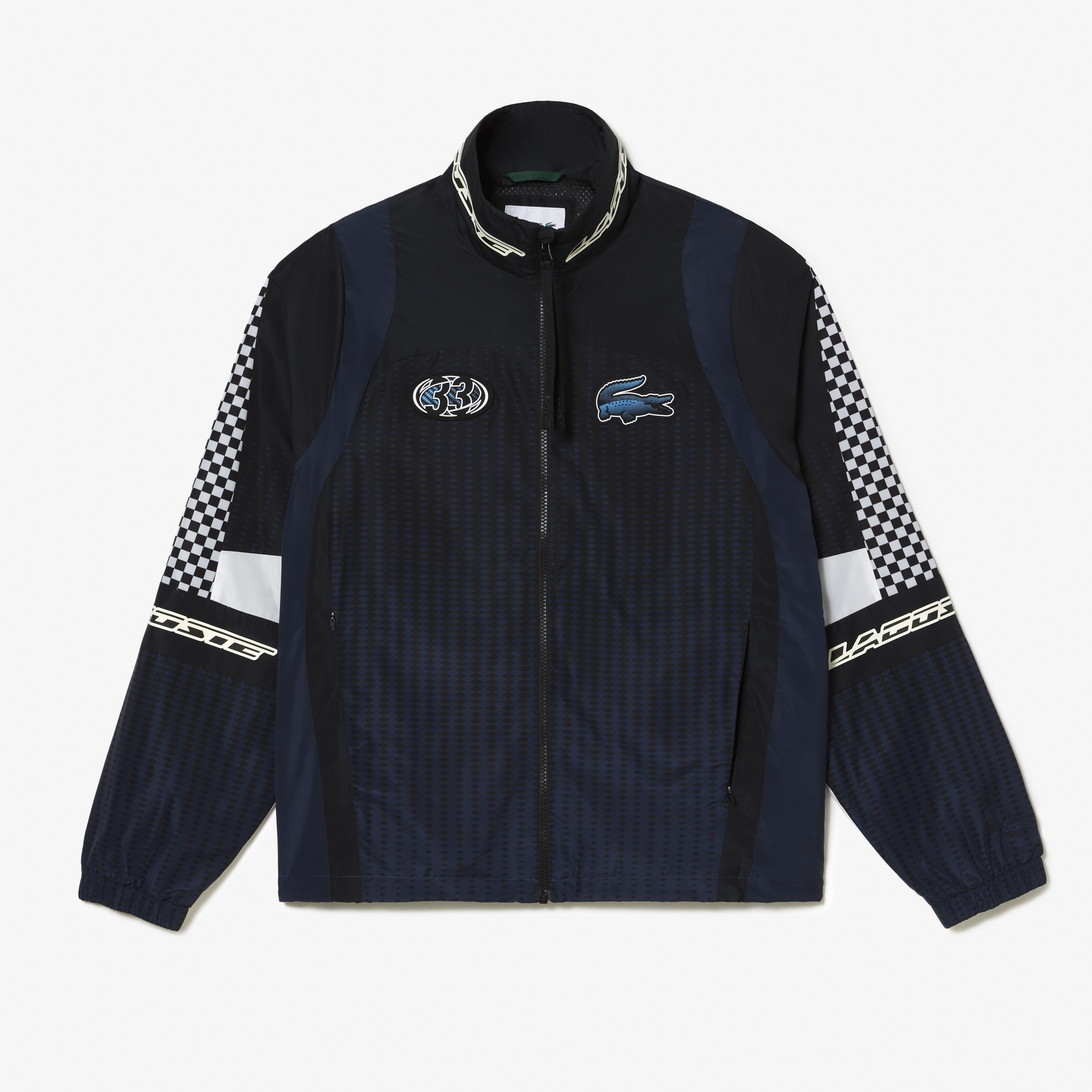 Active Erkek Dik Yaka Baskılı Siyah Mont