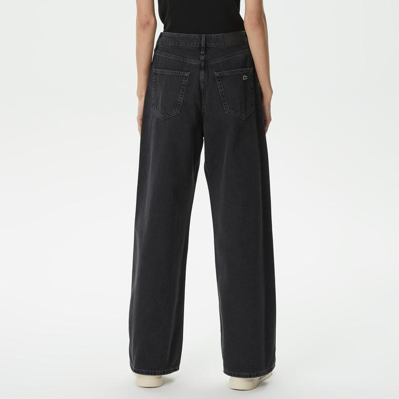 Kadın Loose Fit Siyah Jean Pantolon