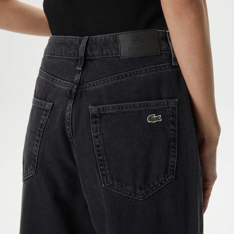 Kadın Loose Fit Siyah Jean Pantolon