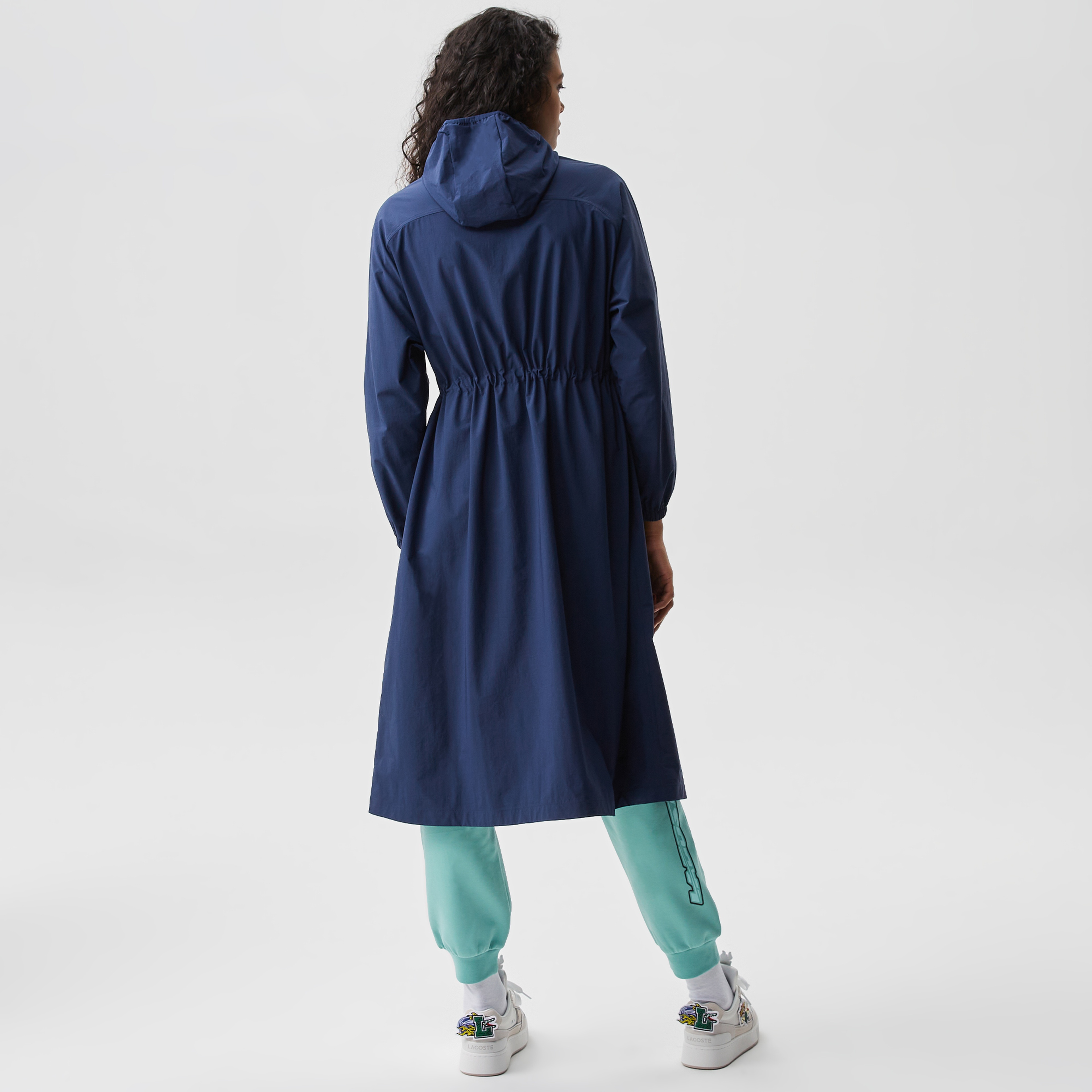 Kadın Kapüşonlu Lacivert Mont