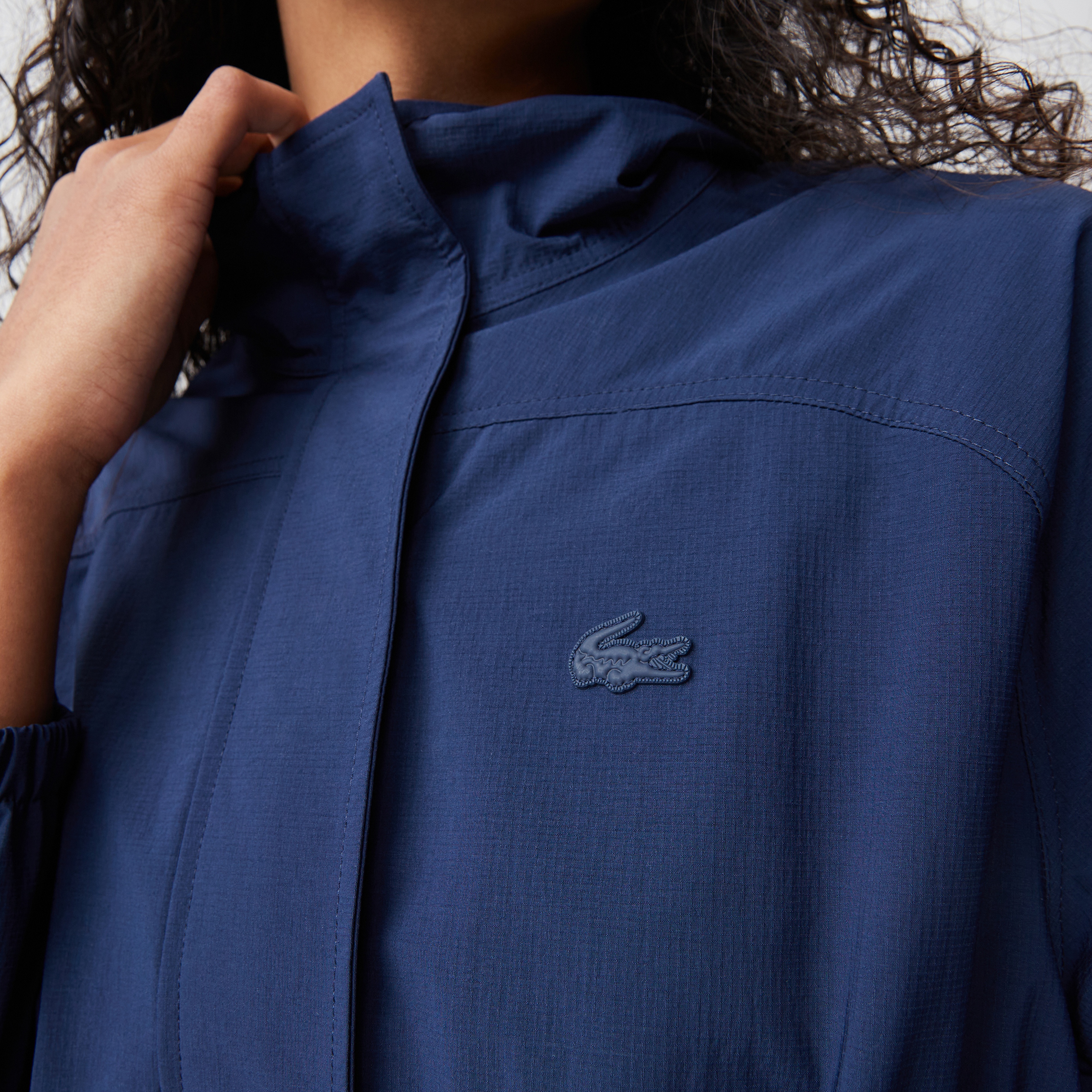 Kadın Kapüşonlu Lacivert Mont