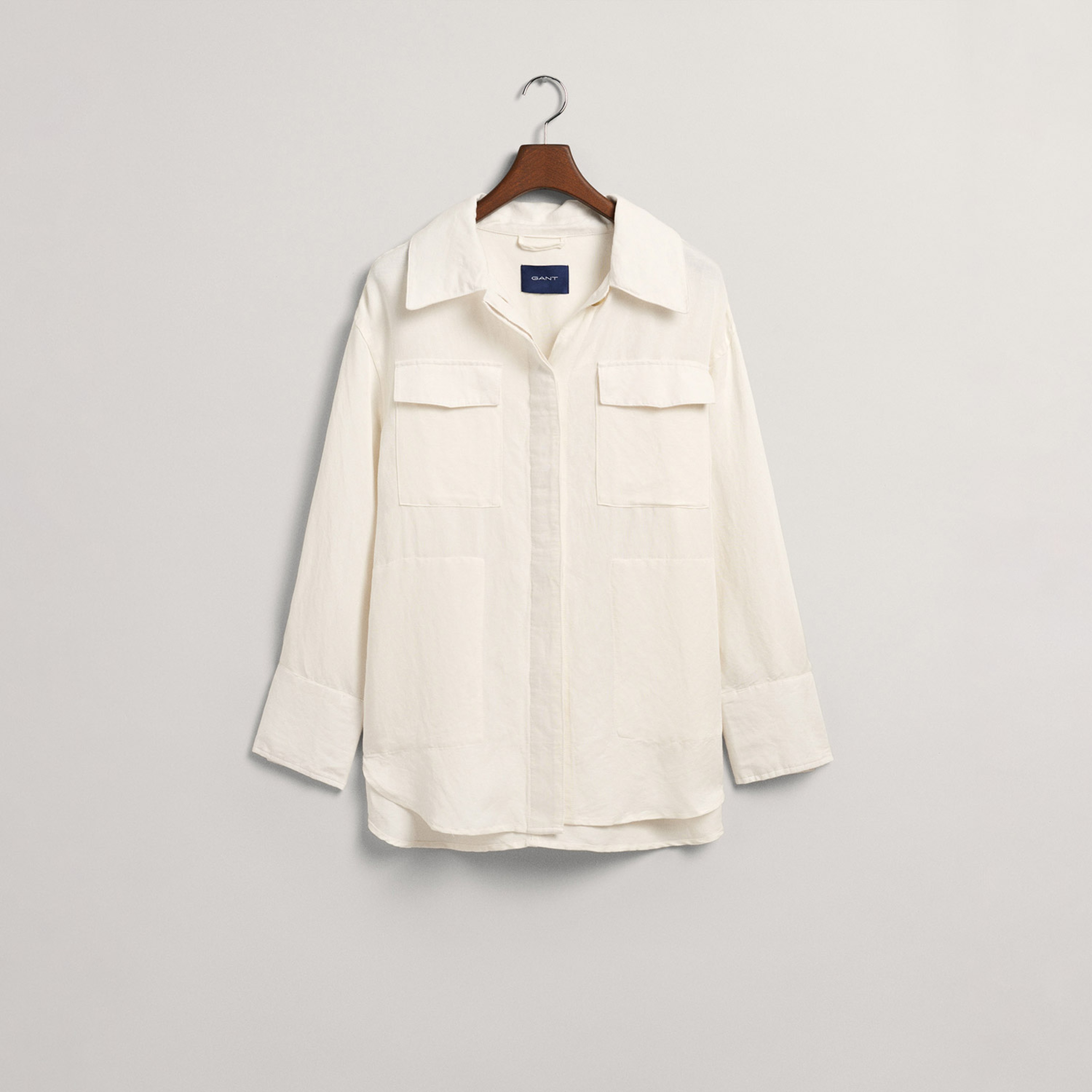 GANT Kadın Krem Relaxed Fit Klasik Yaka Ceket