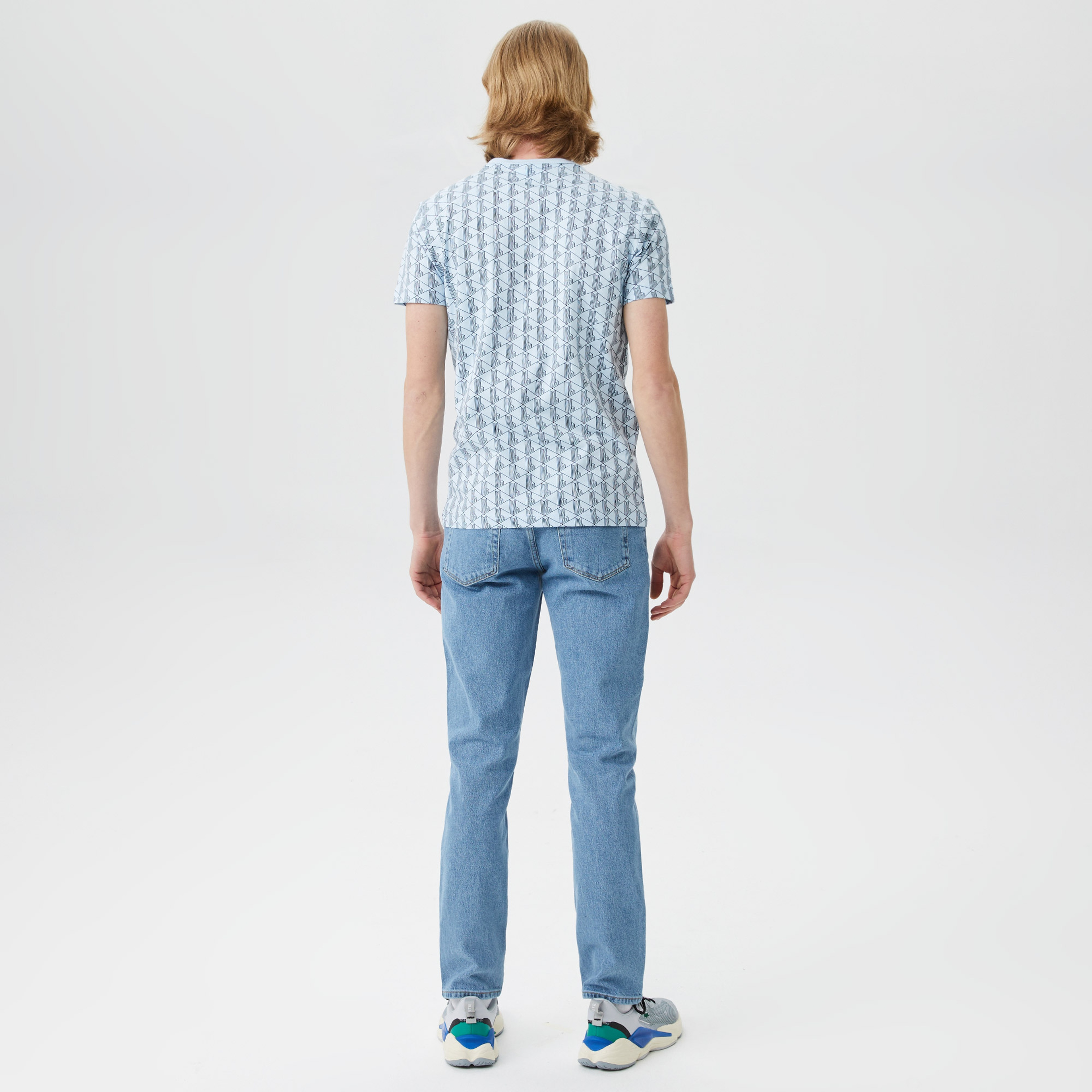 Lacoste Erkek Regular Fit Bisiklet Yaka Monogram Renkli T-Shirt