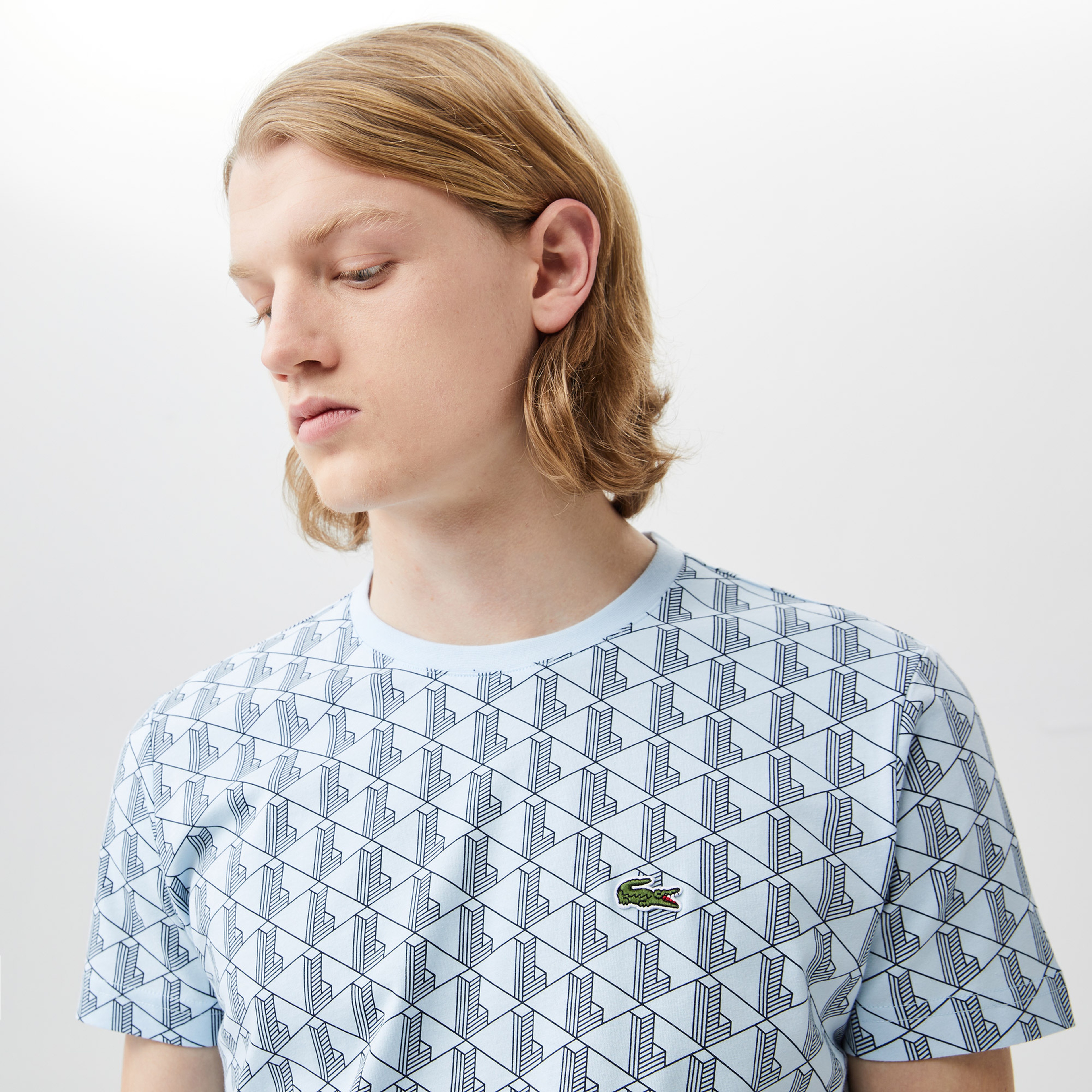Lacoste Erkek Regular Fit Bisiklet Yaka Monogram Renkli T-Shirt