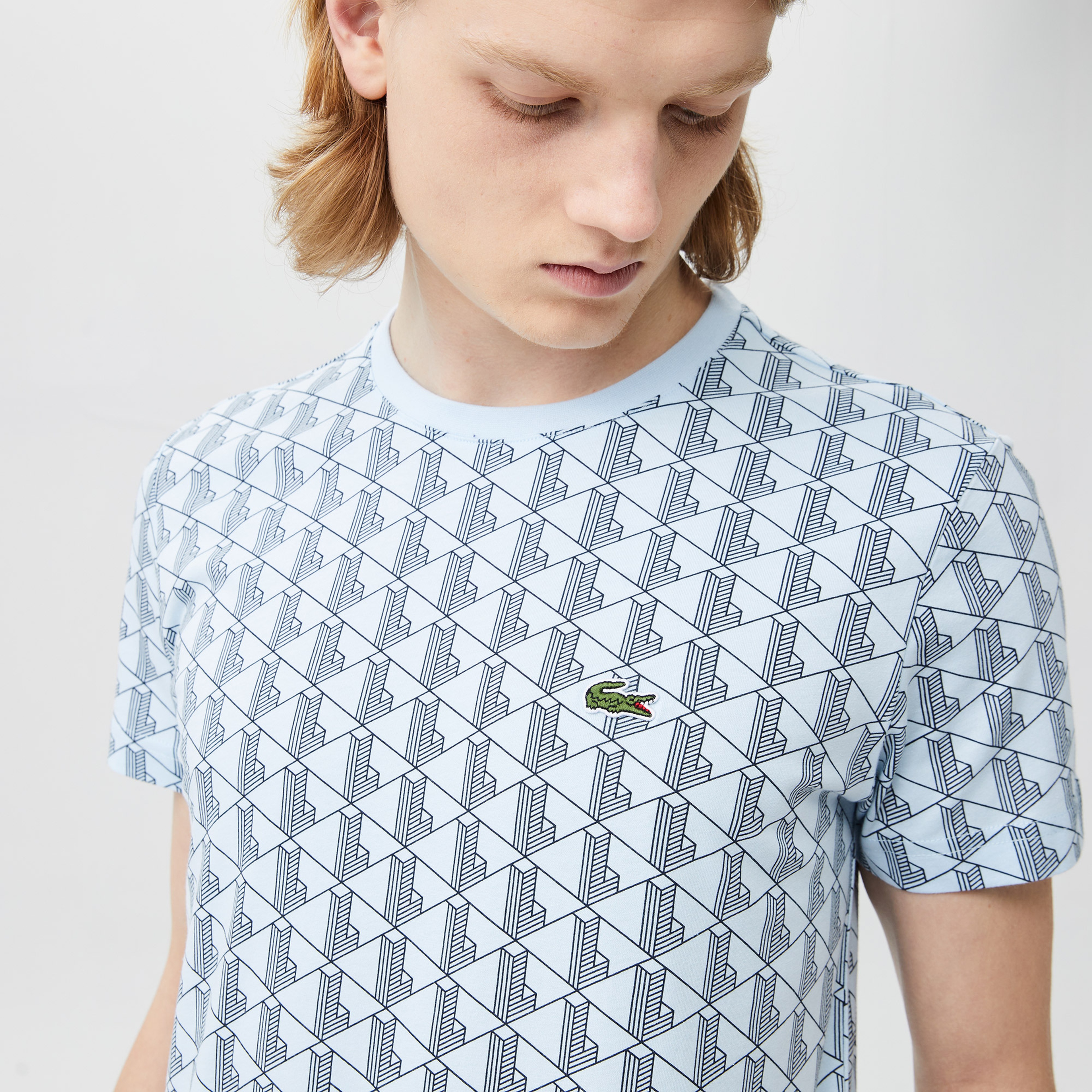 Lacoste Erkek Regular Fit Bisiklet Yaka Monogram Renkli T-Shirt