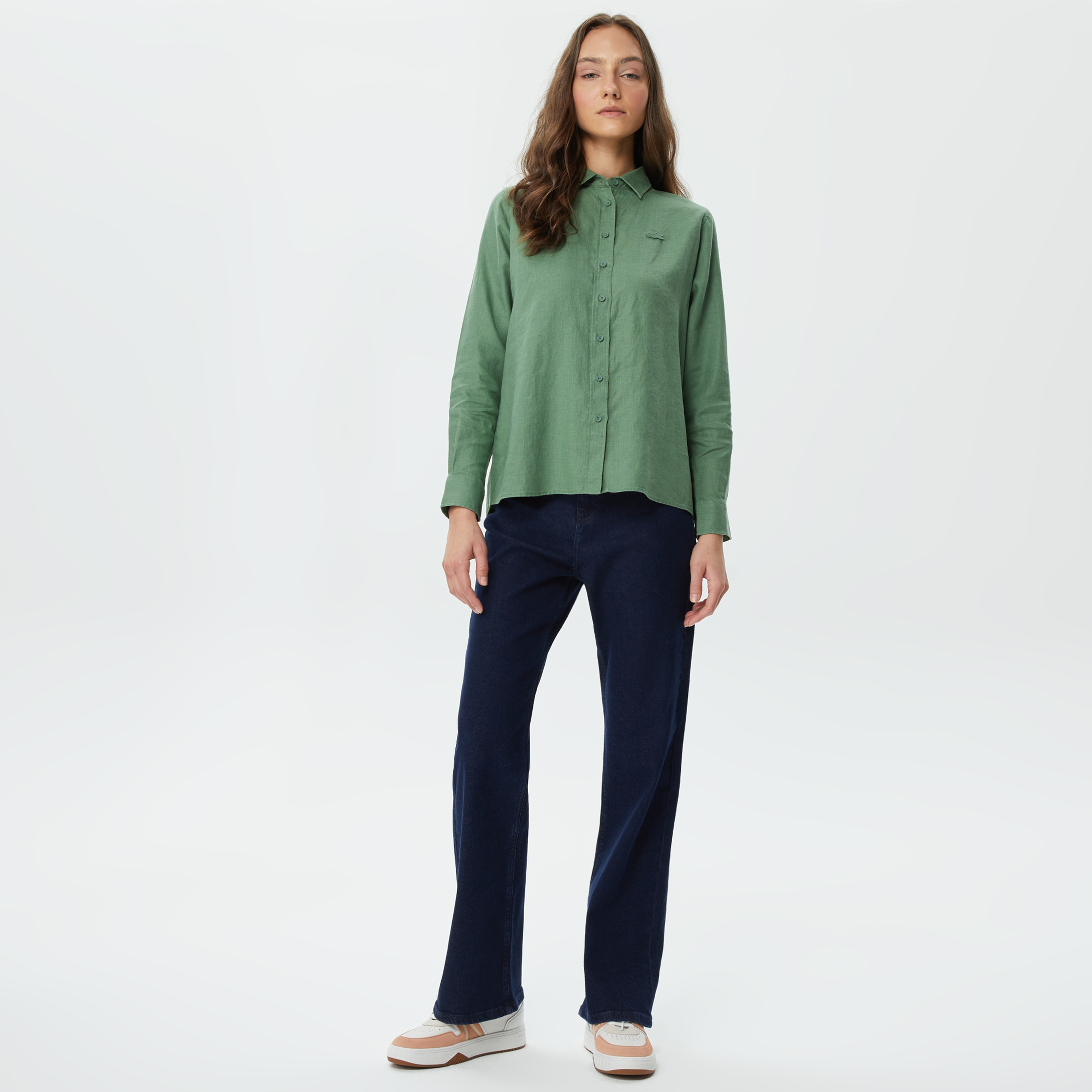 Kadın Relaxed Fit Yeşil Gömlek
