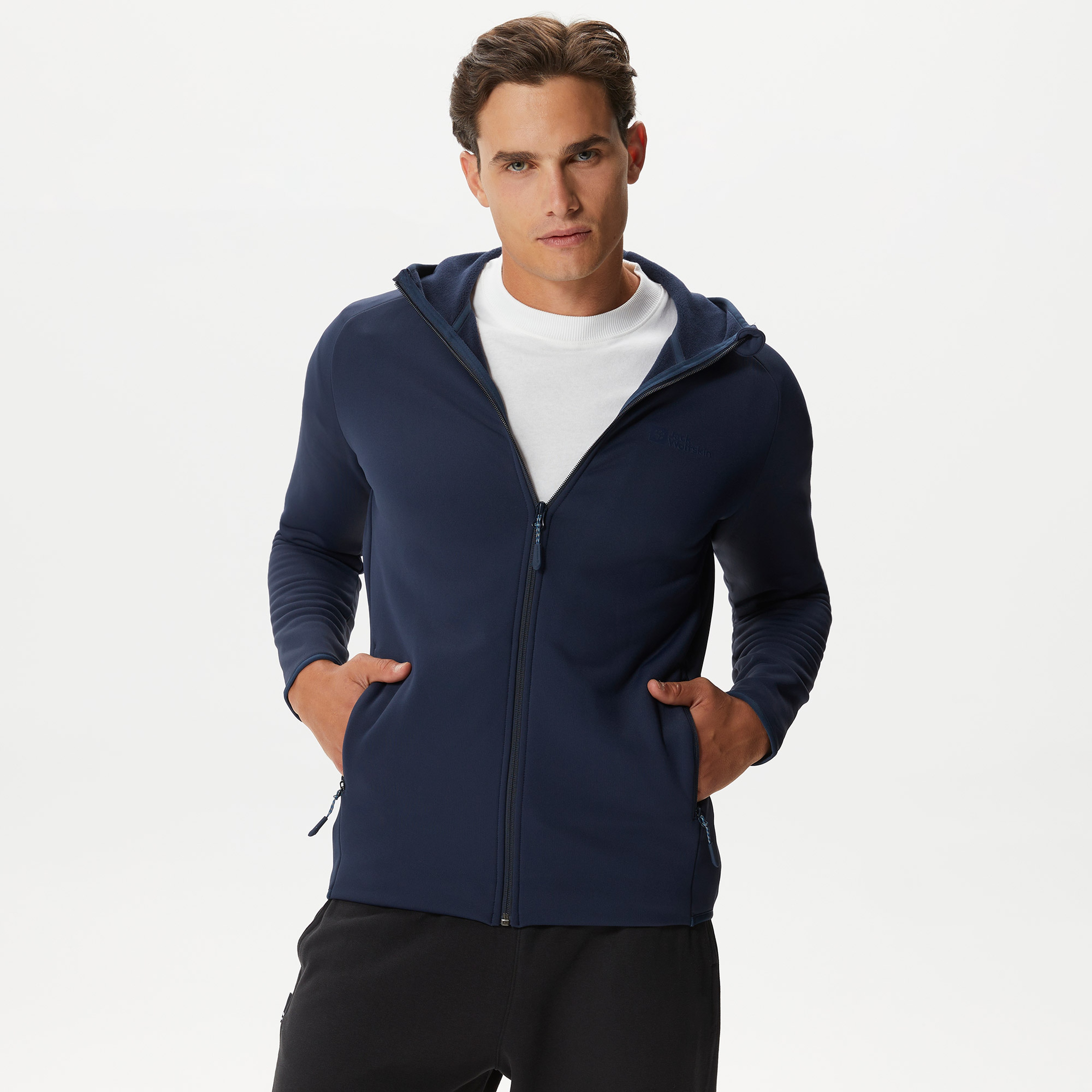 Jack Wolfskin Baiselberg Hooded Fz Erkek Mavi Mont