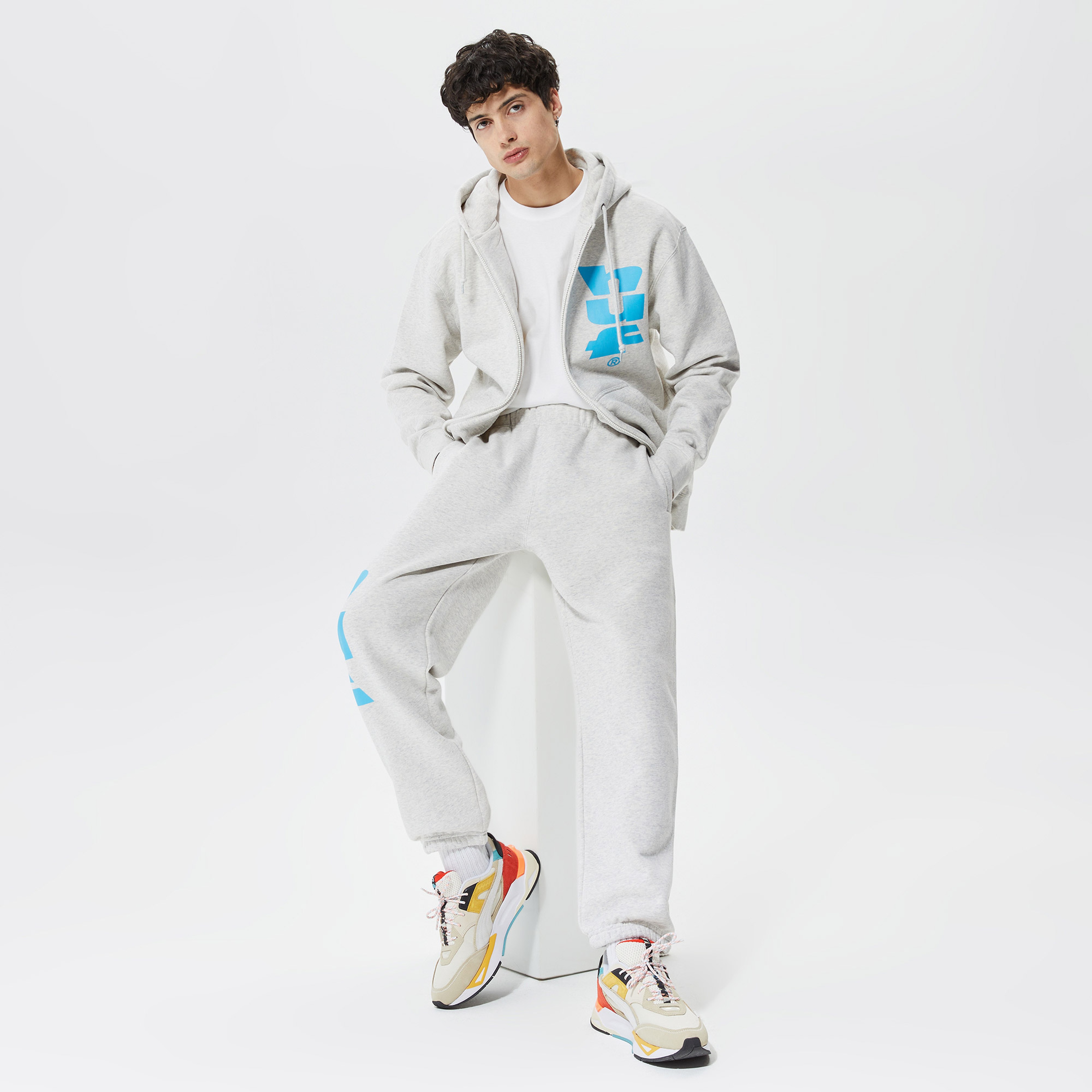 HUF Megablast F/Z Erkek Gri Hoodie