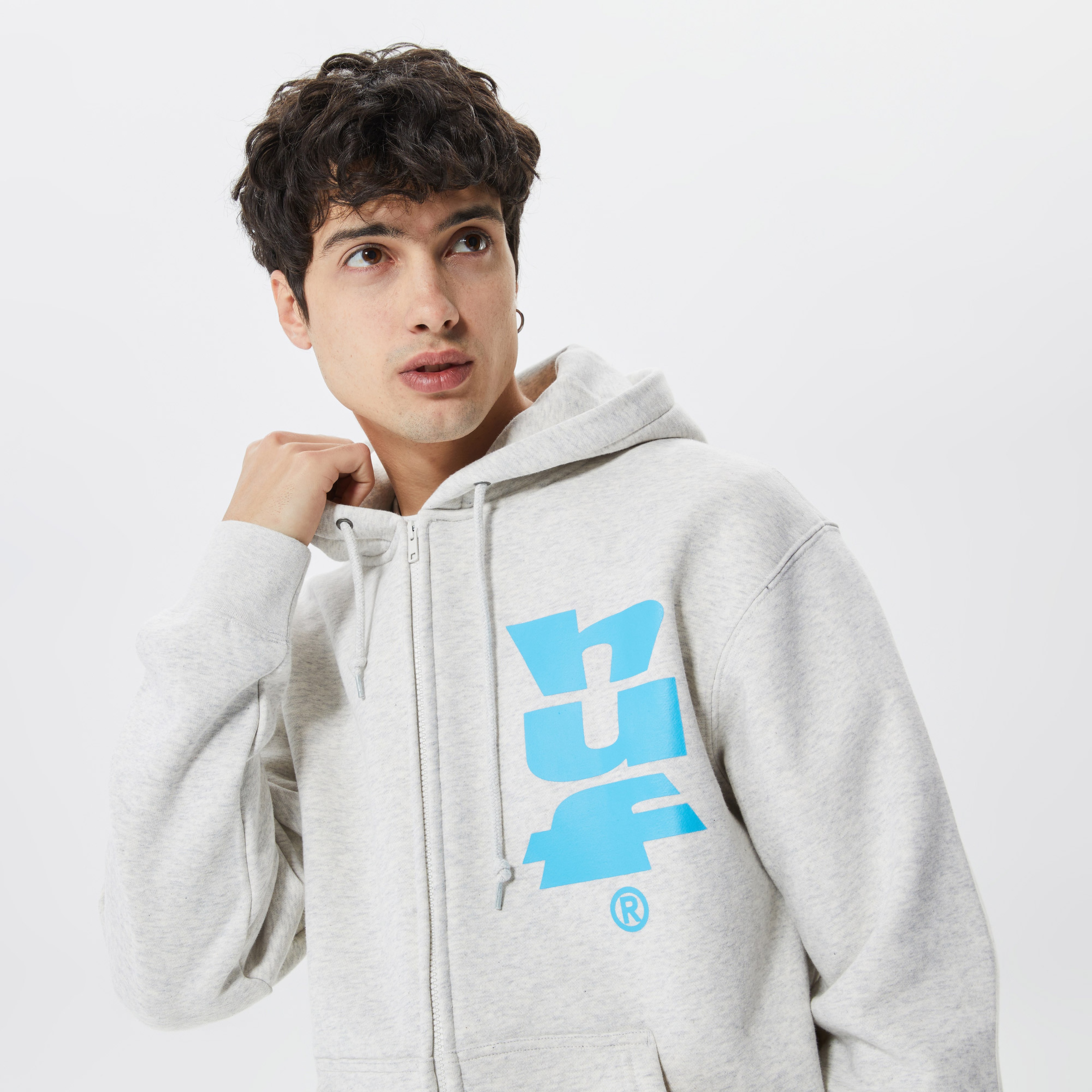 HUF Megablast F/Z Erkek Gri Hoodie