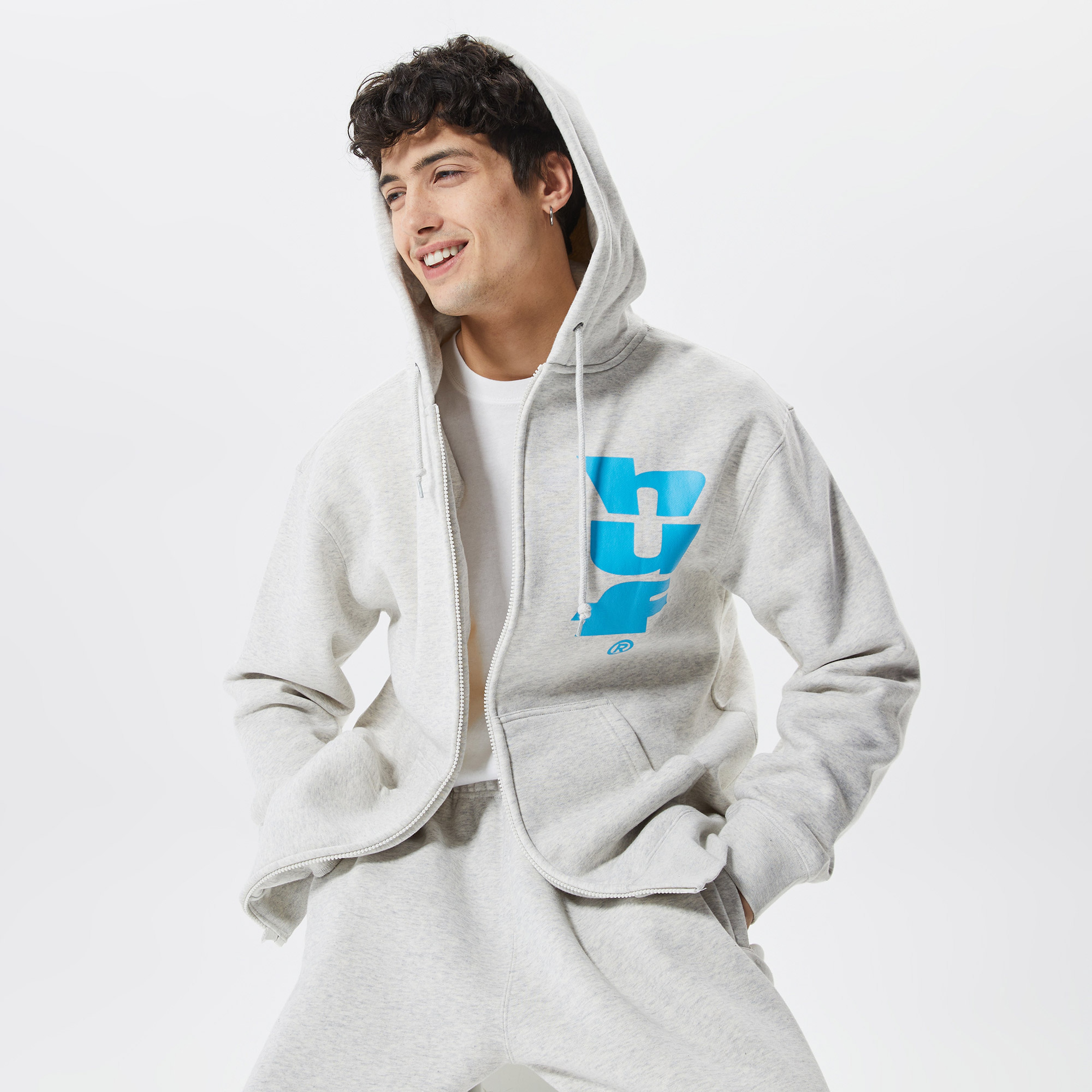 HUF Megablast F/Z Erkek Gri Hoodie