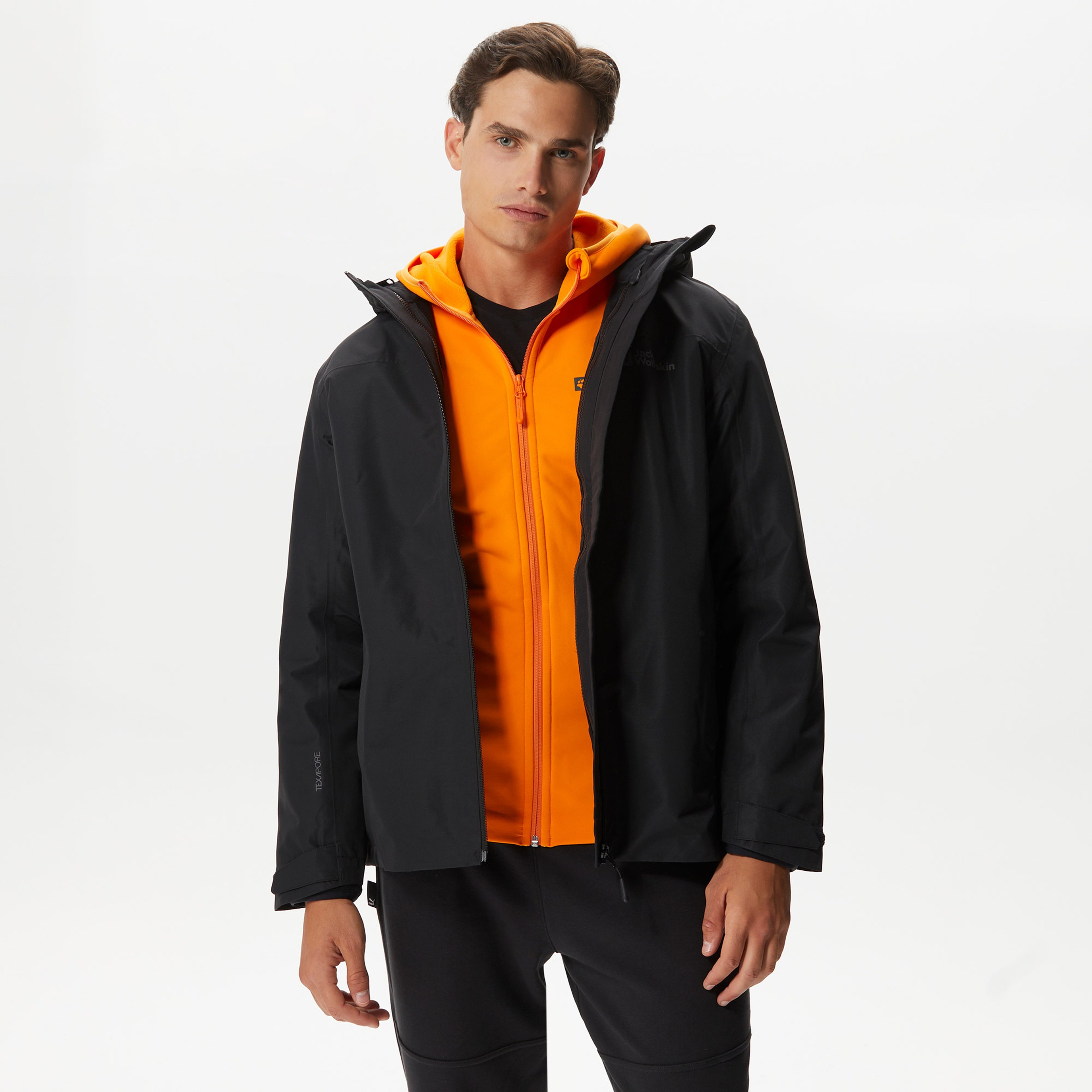 Jack Wolfskin Taubenberg 3In1 Erkek Siyah Mont