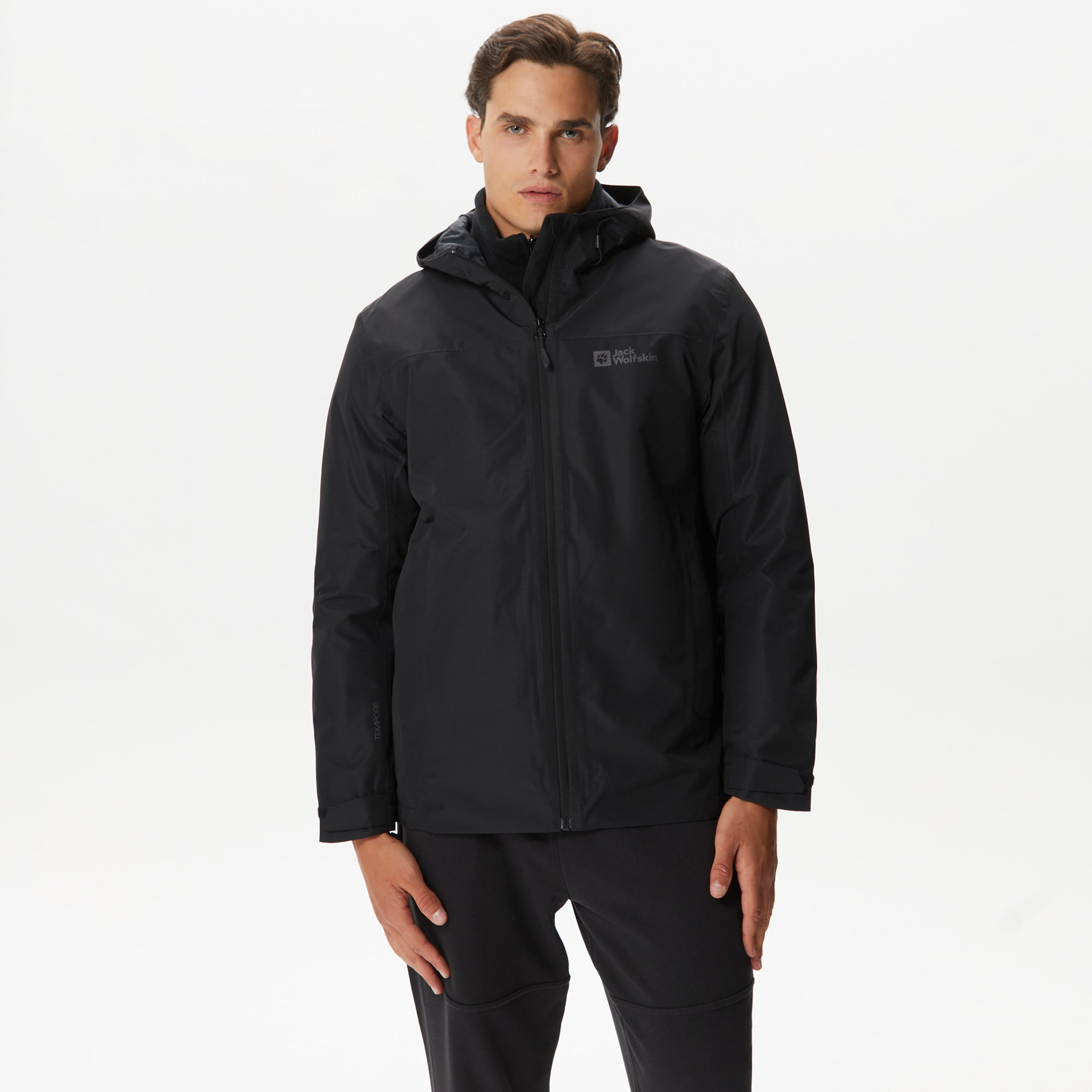 Jack Wolfskin Taubenberg 3In1 Erkek Siyah Mont