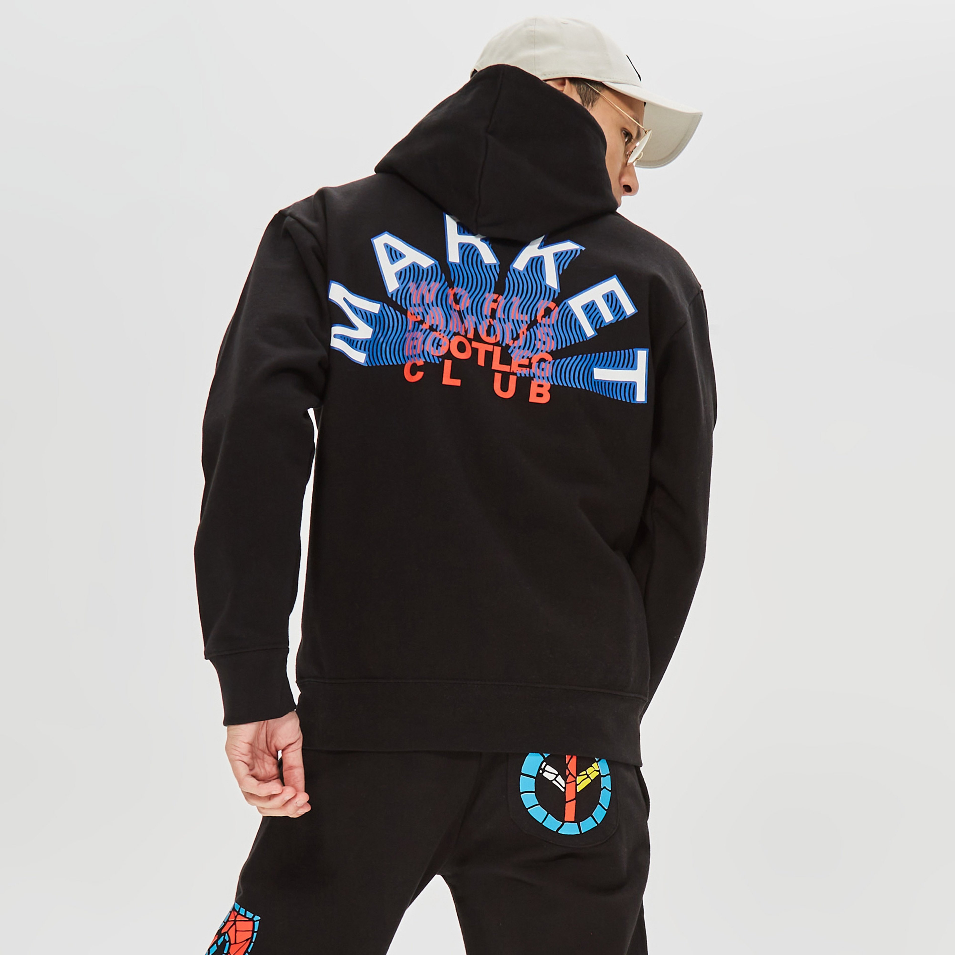 Market World Famous Bootleg Club Erkek Siyah Hoodie